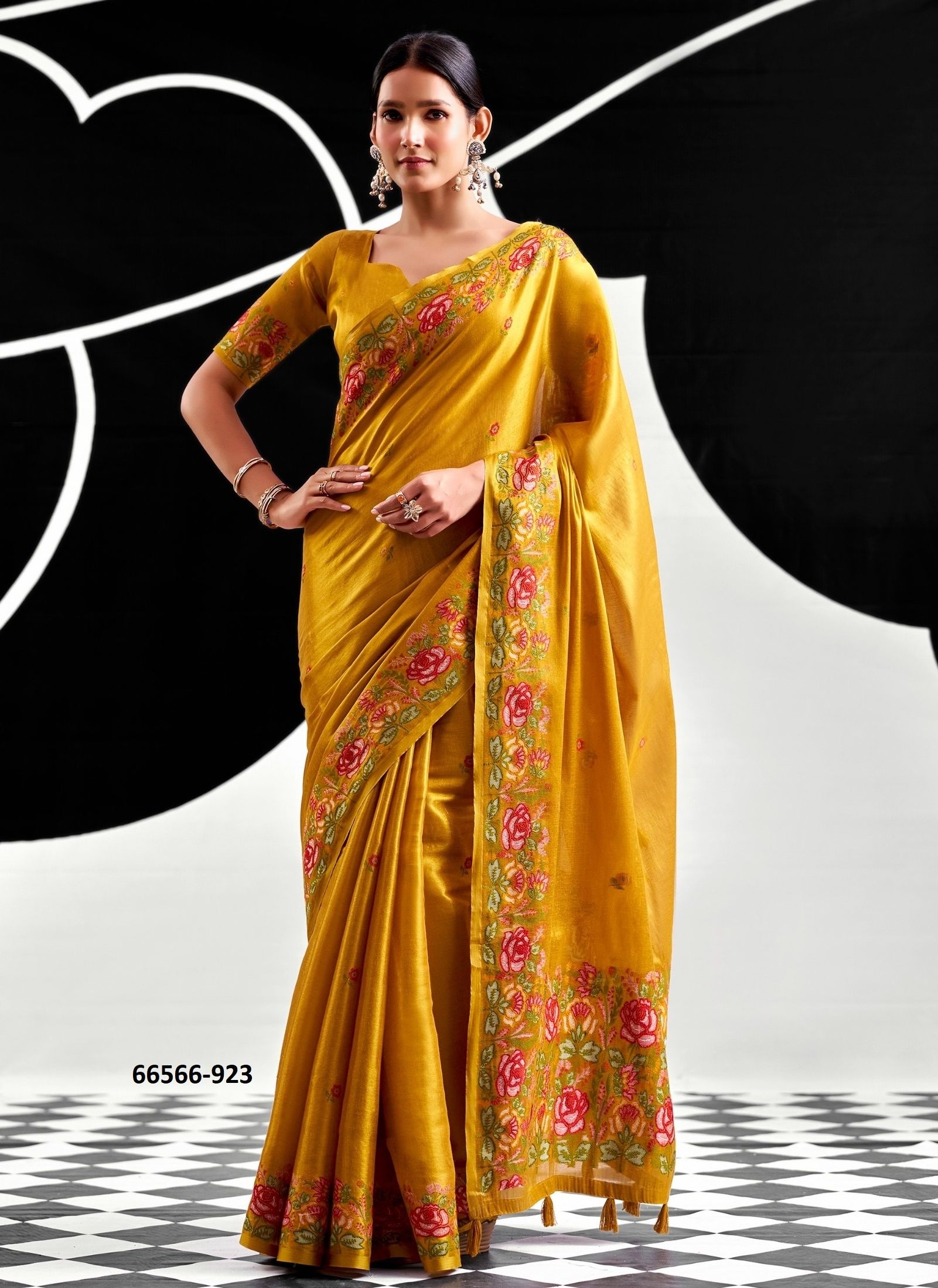 SAFFRON - Catalog # 66566 (Set of 6 Sarees) SAFFRON - Catalog # 66566 (Set of 6 Sarees)