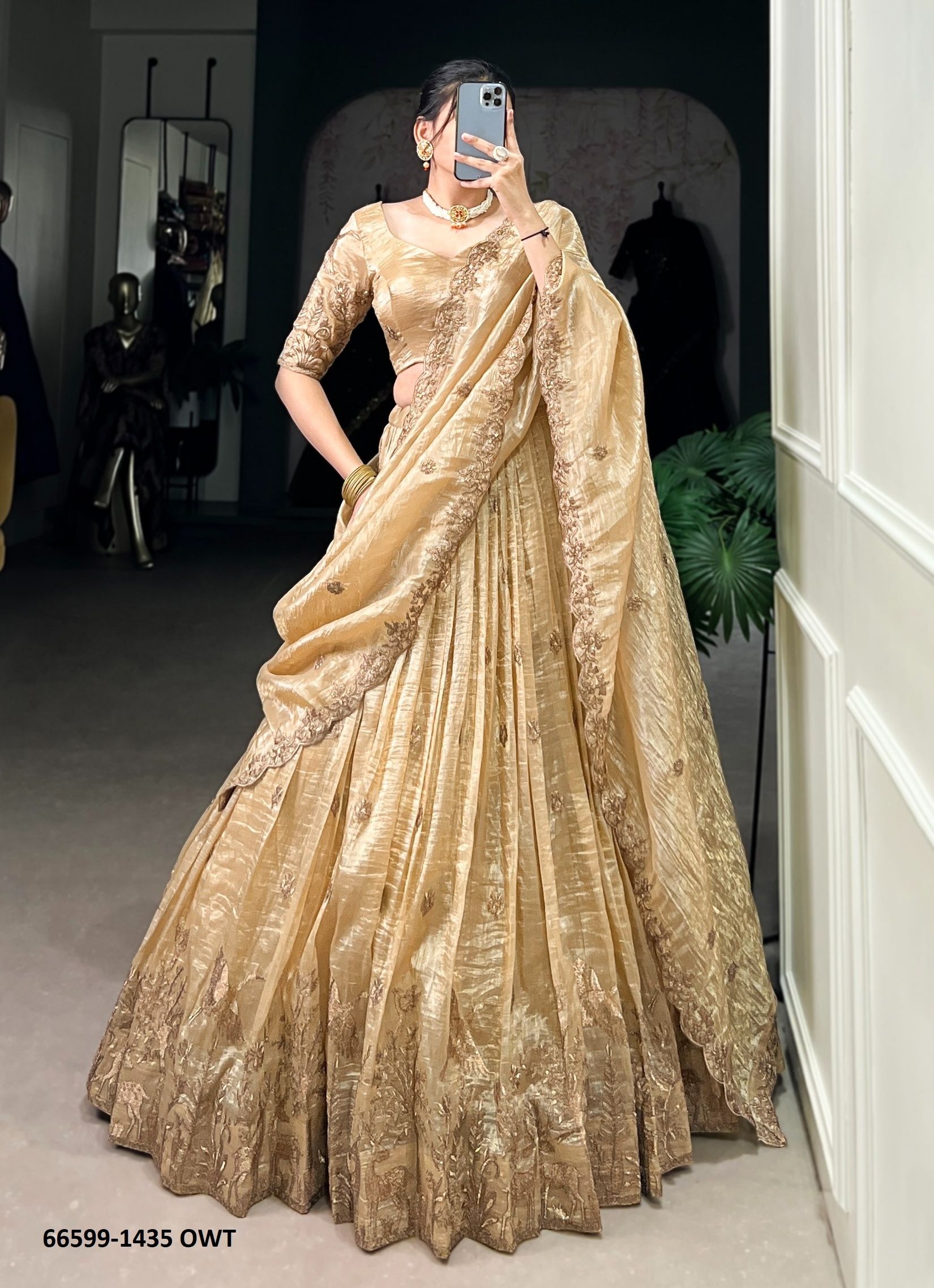 HEENAL 1435 - Catalog # 66599 (Set of 4 Semi-Stitched Lehengas) HEENAL 1435 - Catalog # 66599 (Set of 4 Semi-Stitched Lehengas)