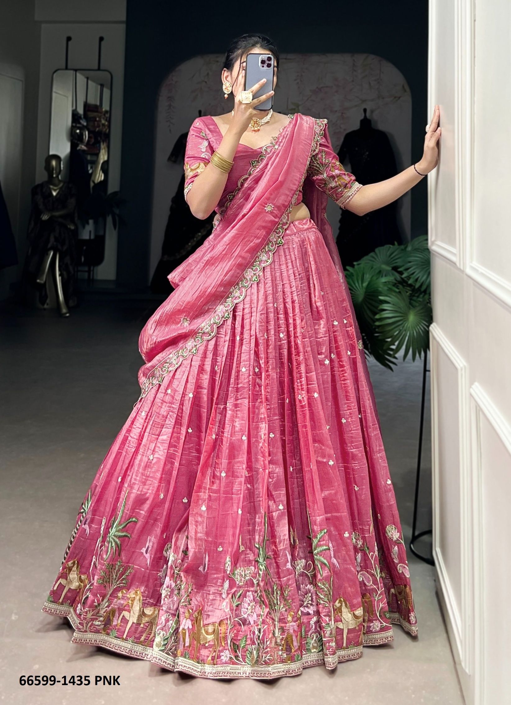 HEENAL 1435 - Catalog # 66599 (Set of 4 Semi-Stitched Lehengas) HEENAL 1435 - Catalog # 66599 (Set of 4 Semi-Stitched Lehengas)