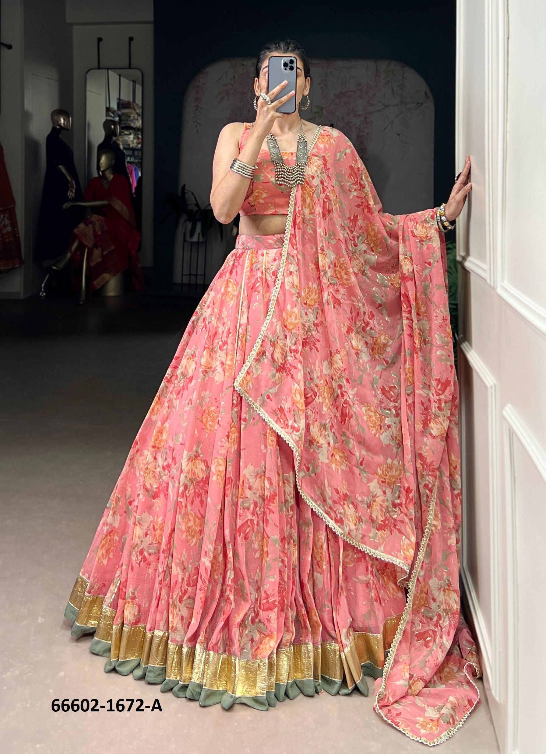 SERIES 1672 - Catalog # 66602 (Set of 3 Readymade Lehengas) SERIES 1672 - Catalog # 66602 (Set of 3 Readymade Lehengas)