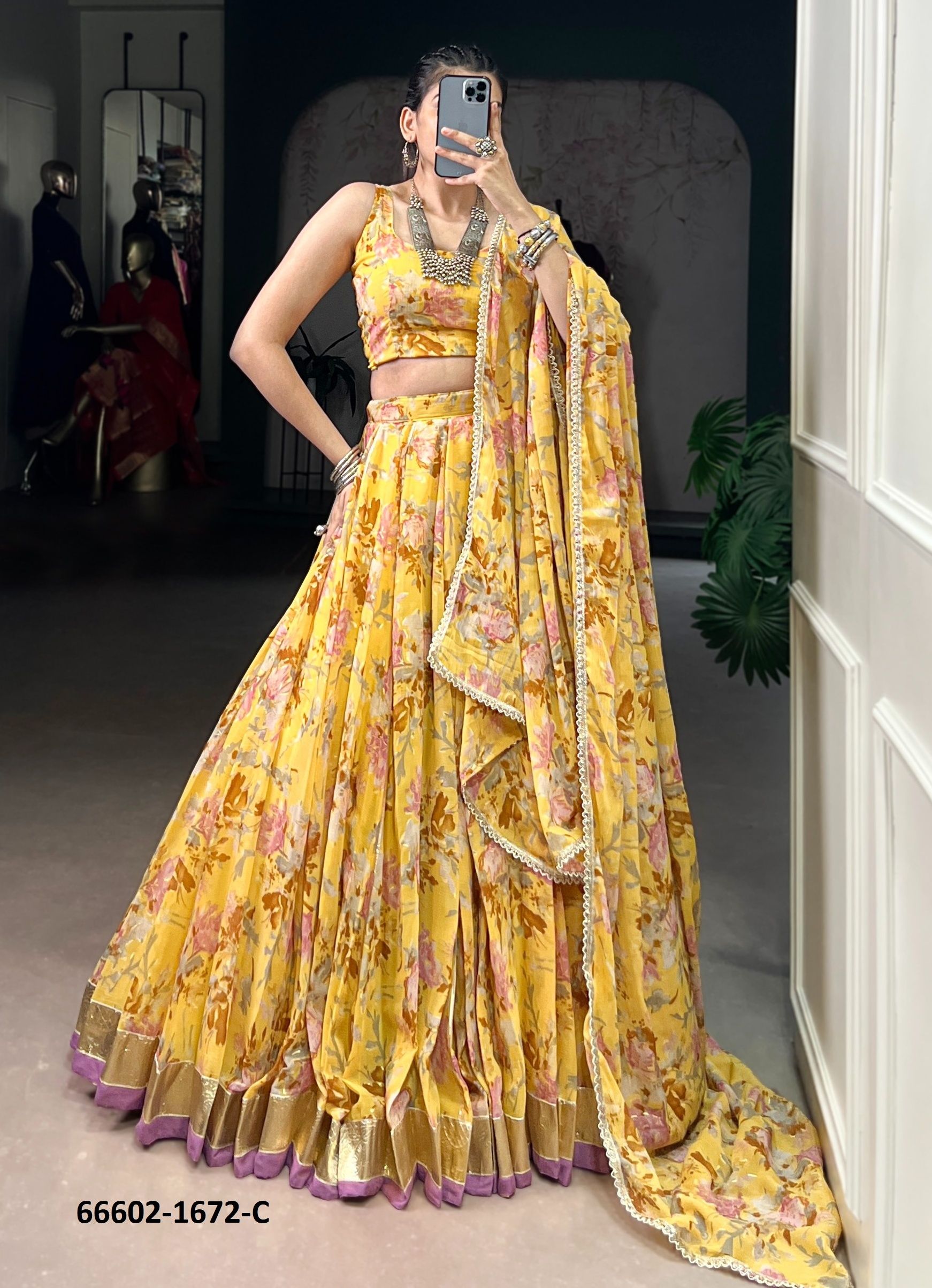 SERIES 1672 - Catalog # 66602 (Set of 3 Readymade Lehengas) SERIES 1672 - Catalog # 66602 (Set of 3 Readymade Lehengas)