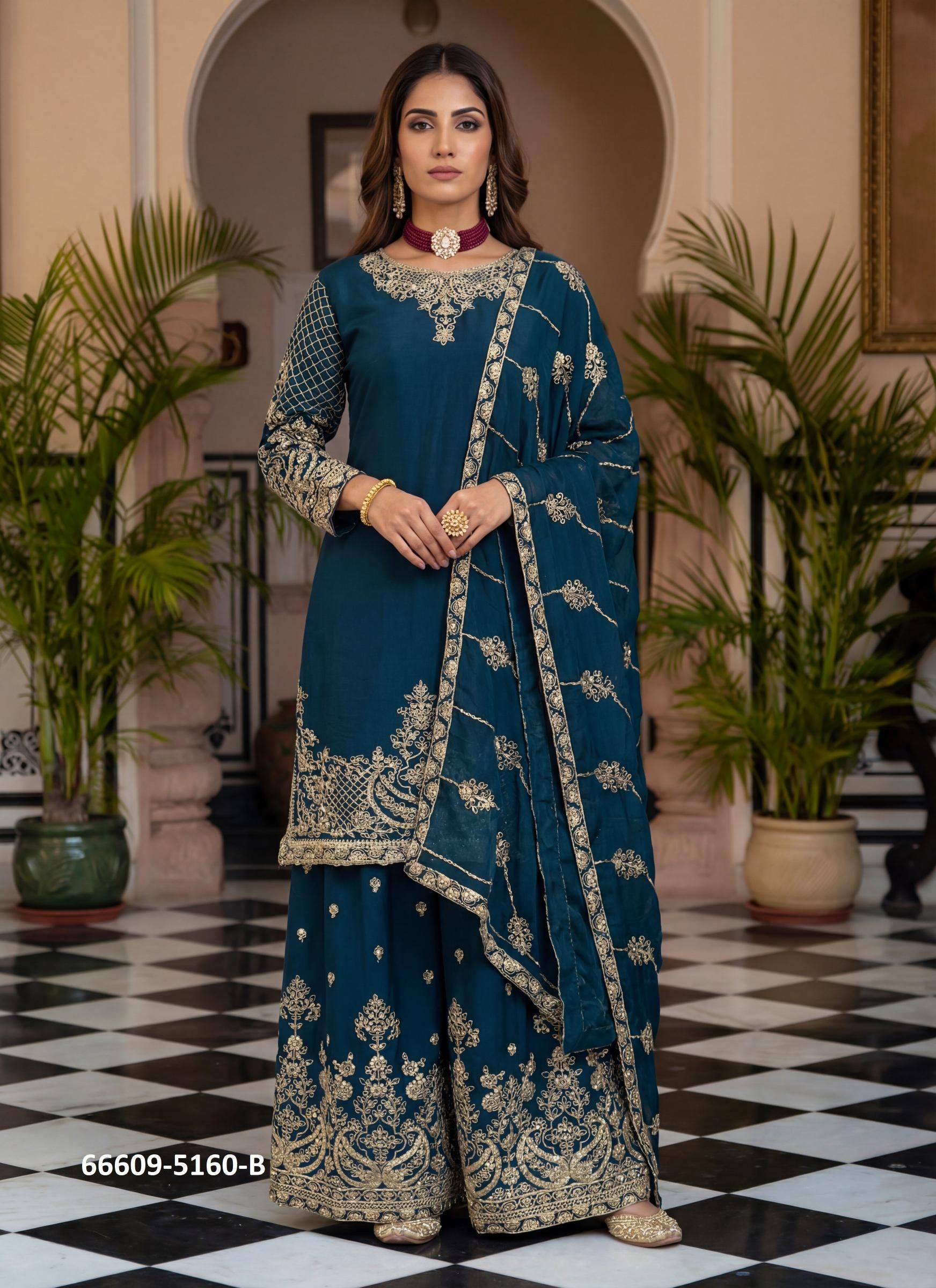 SERIES 5160 - Catalog # 66609 (Set of 4 Readymade Salwar Suits) SERIES 5160 - Catalog # 66609 (Set of 4 Readymade Salwar Suits)