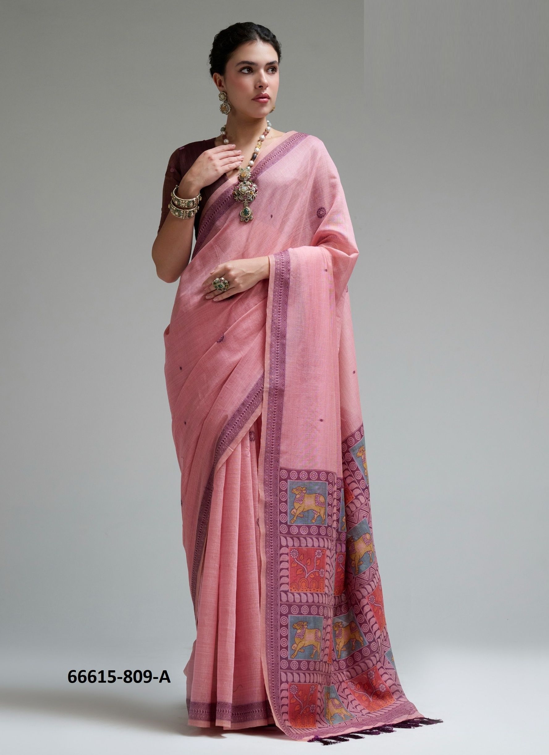 JAMDANI COTTON - Catalog # 66615 (Set of 6 Sarees) JAMDANI COTTON - Catalog # 66615 (Set of 6 Sarees)
