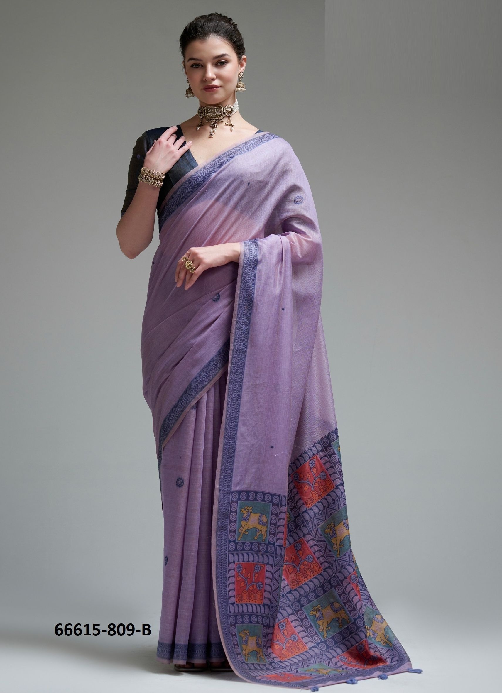 JAMDANI COTTON - Catalog # 66615 (Set of 6 Sarees) JAMDANI COTTON - Catalog # 66615 (Set of 6 Sarees)