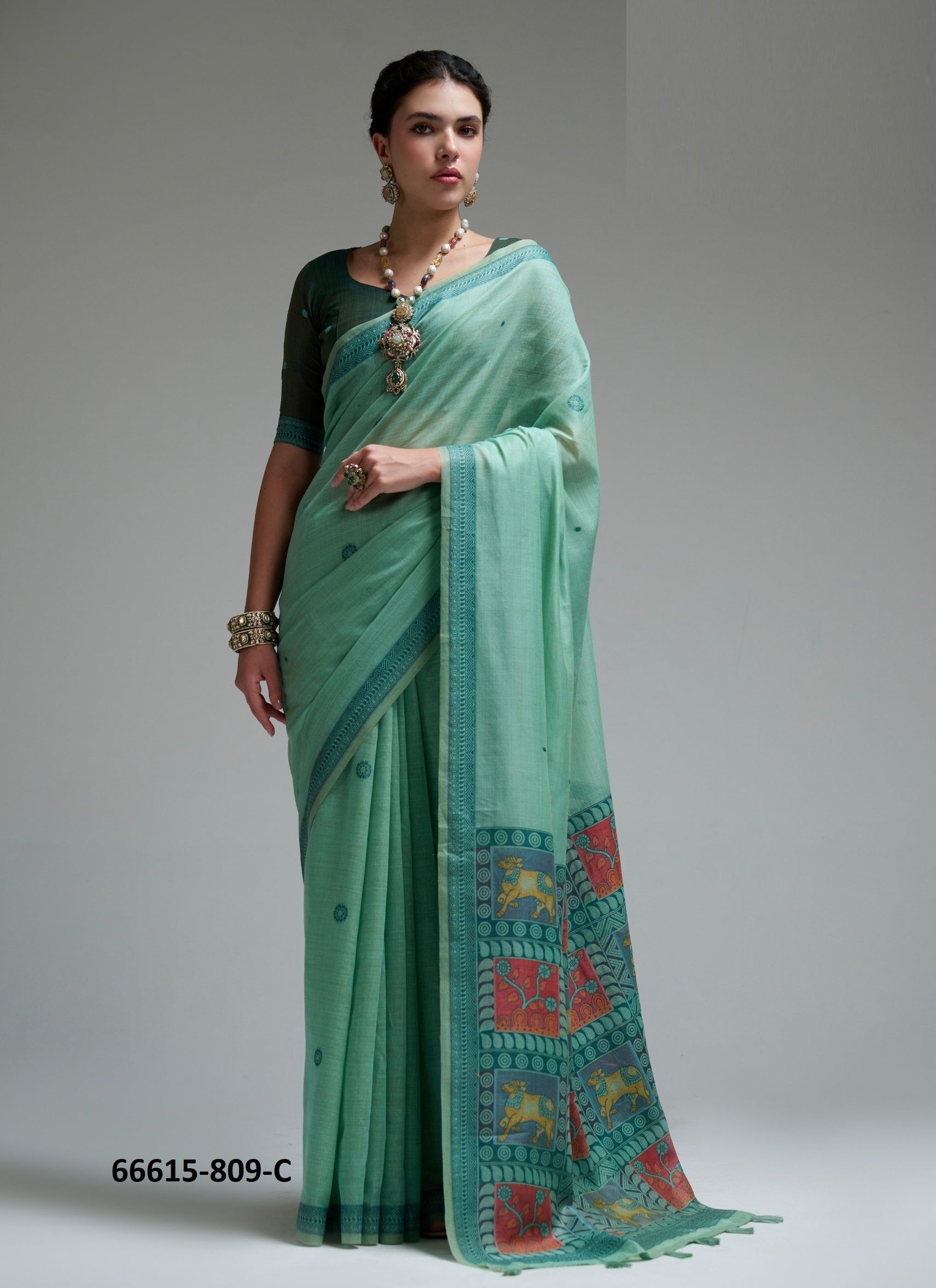 JAMDANI COTTON - Catalog # 66615 (Set of 6 Sarees) JAMDANI COTTON - Catalog # 66615 (Set of 6 Sarees)