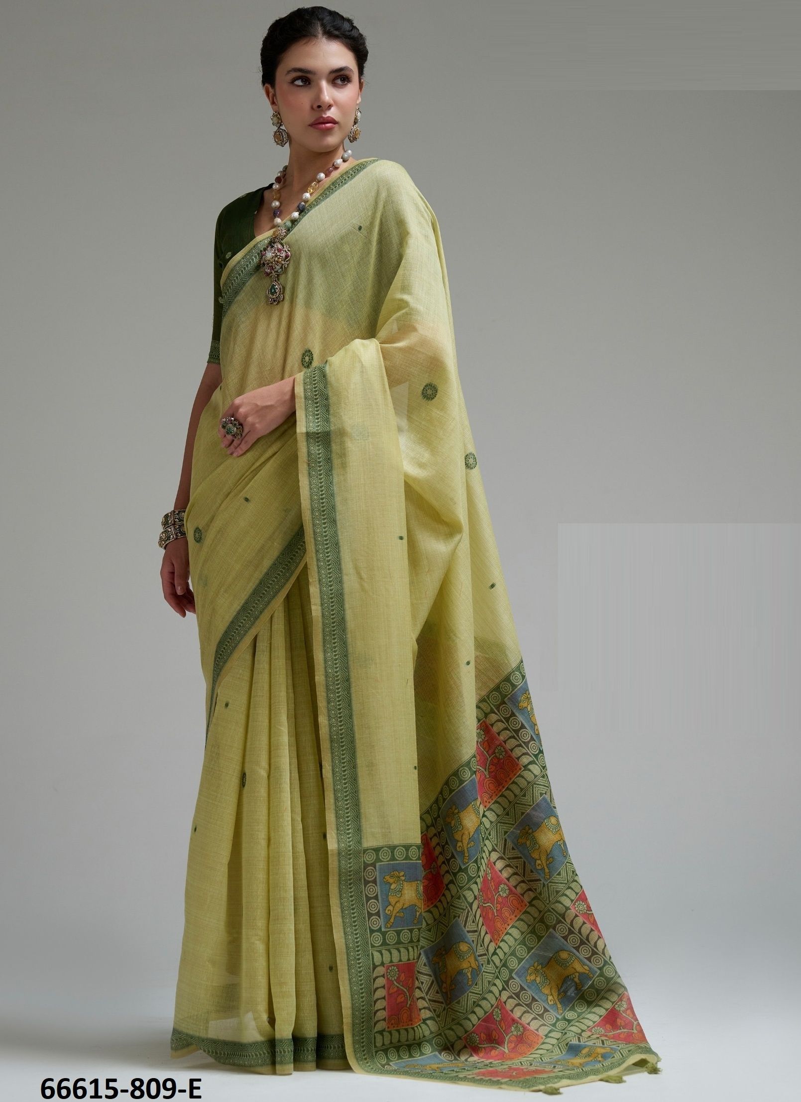 JAMDANI COTTON - Catalog # 66615 (Set of 6 Sarees) JAMDANI COTTON - Catalog # 66615 (Set of 6 Sarees)
