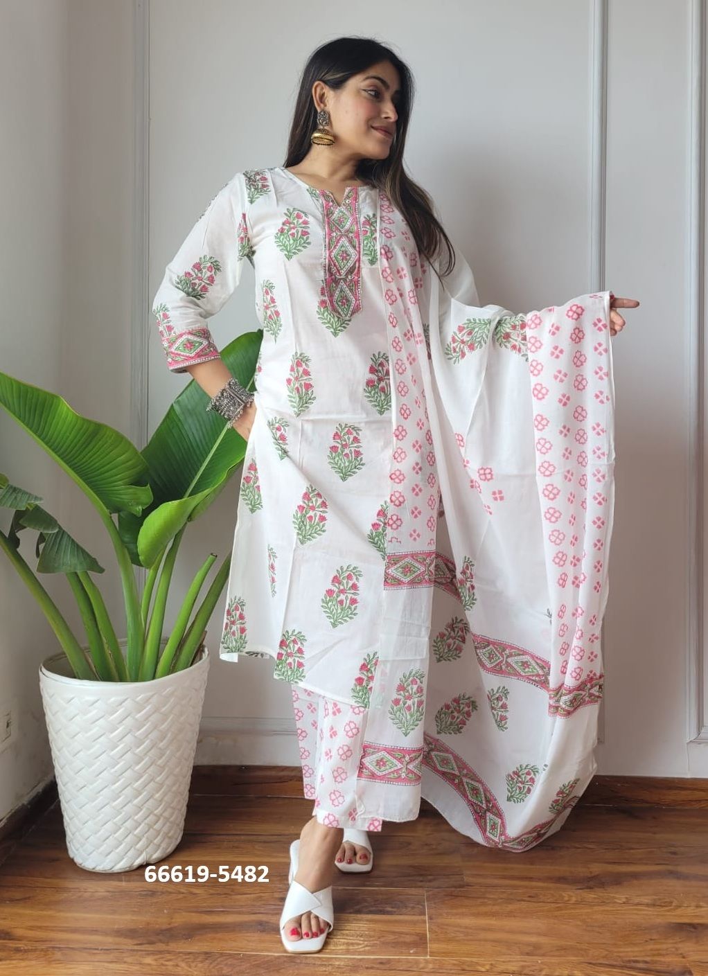 PURE HAND BAGRU PRINT COTTONS 5 - Catalog # 66619 (Set of 10 Readymade Salwar Suits)
