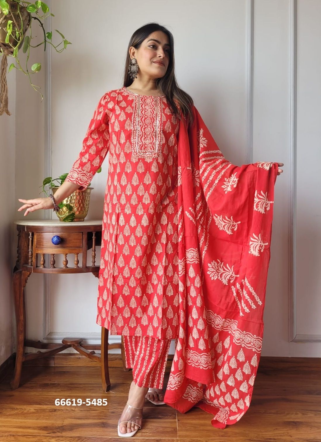 PURE HAND BAGRU PRINT COTTONS 5 - Catalog # 66619 (Set of 10 Readymade Salwar Suits)