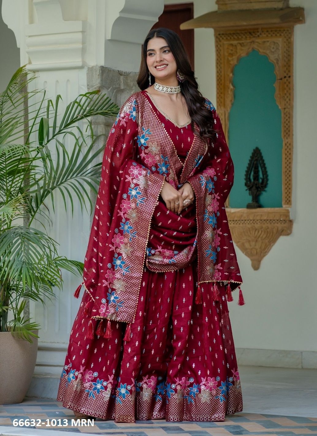 SERIES 1013 - Catalog # 66632 (Set of 2 Semi-Stitched Lehengas) SERIES 1013 - Catalog # 66632 (Set of 2 Semi-Stitched Lehengas)