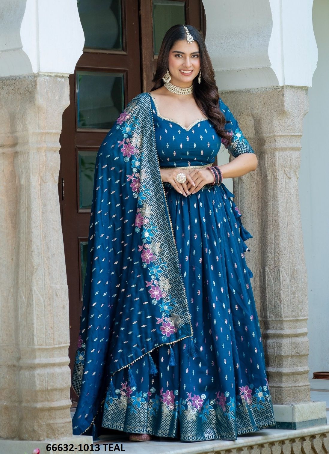 SERIES 1013 - Catalog # 66632 (Set of 2 Semi-Stitched Lehengas) SERIES 1013 - Catalog # 66632 (Set of 2 Semi-Stitched Lehengas)