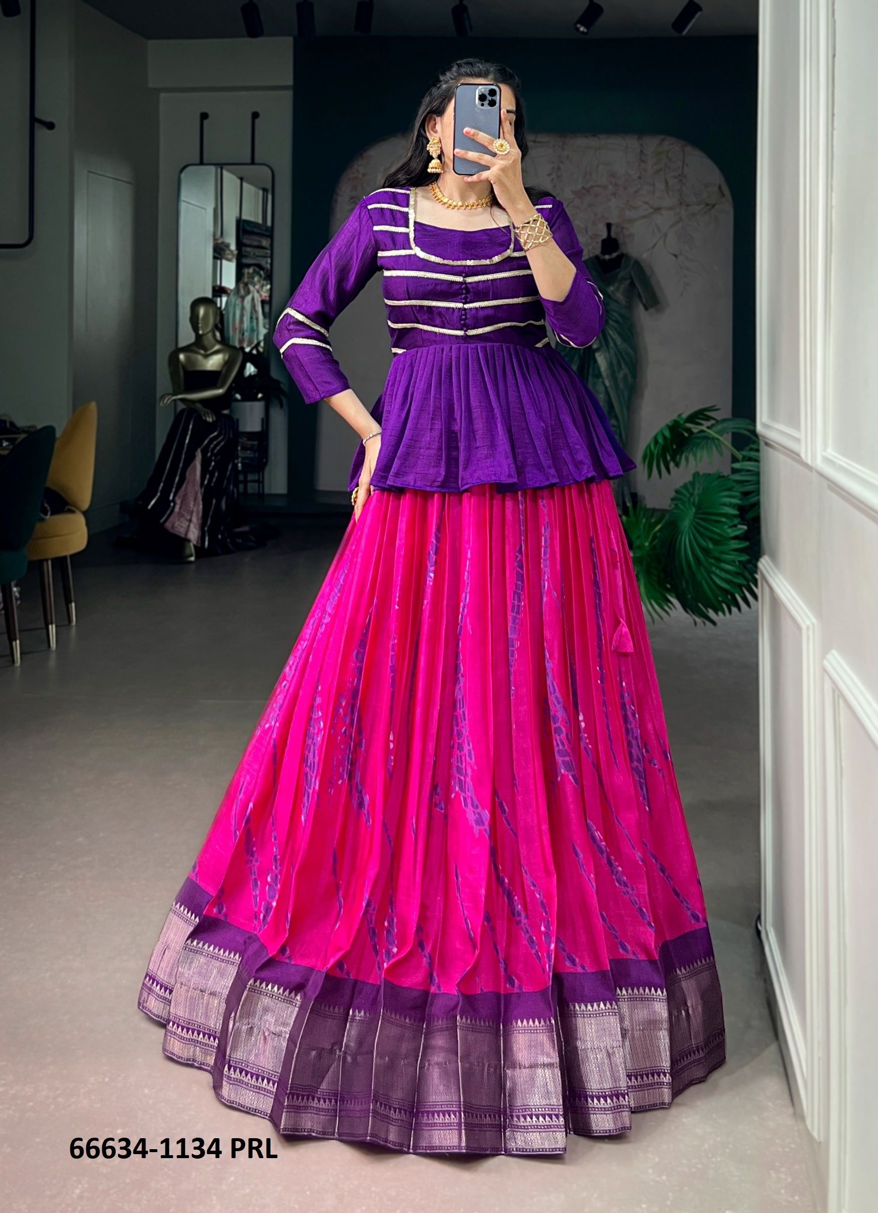 SERIES 1134 - Catalog # 66634 (Set of 3 Readymade Lehengas)