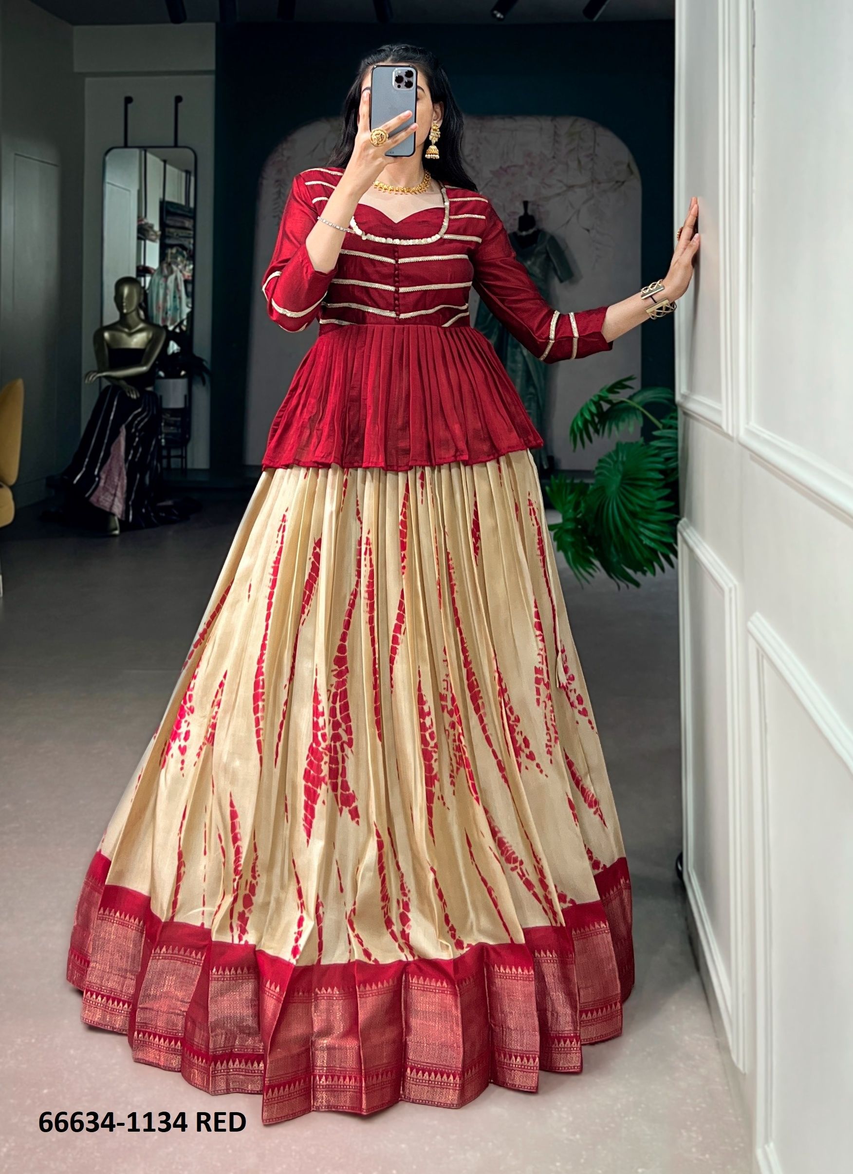 SERIES 1134 - Catalog # 66634 (Set of 3 Readymade Lehengas)