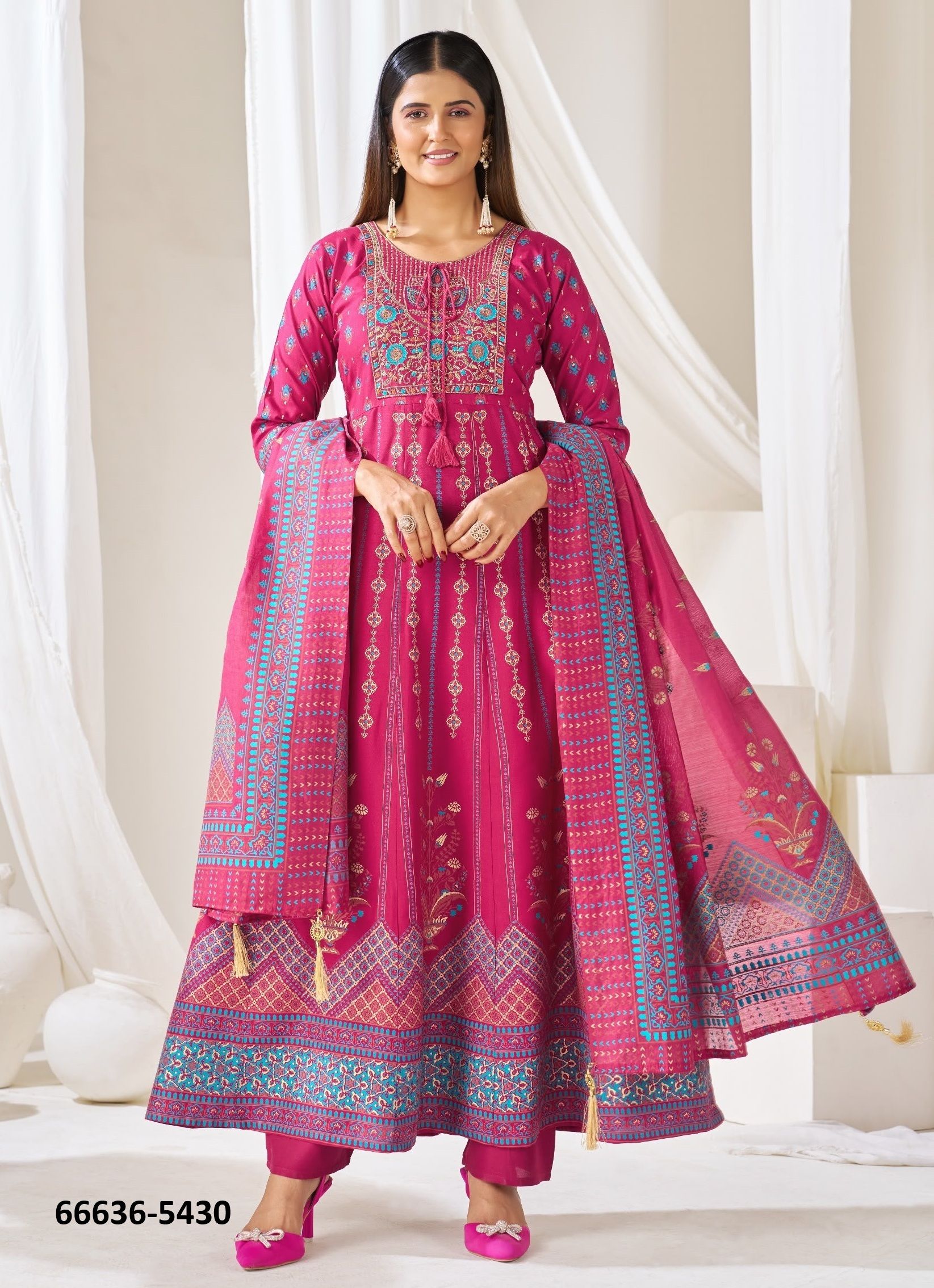 HUMA 5 {PLUS SIZE} - Catalog # 66636 (Set of 30 SIZE-SETS [Readymade Salwar Suits])