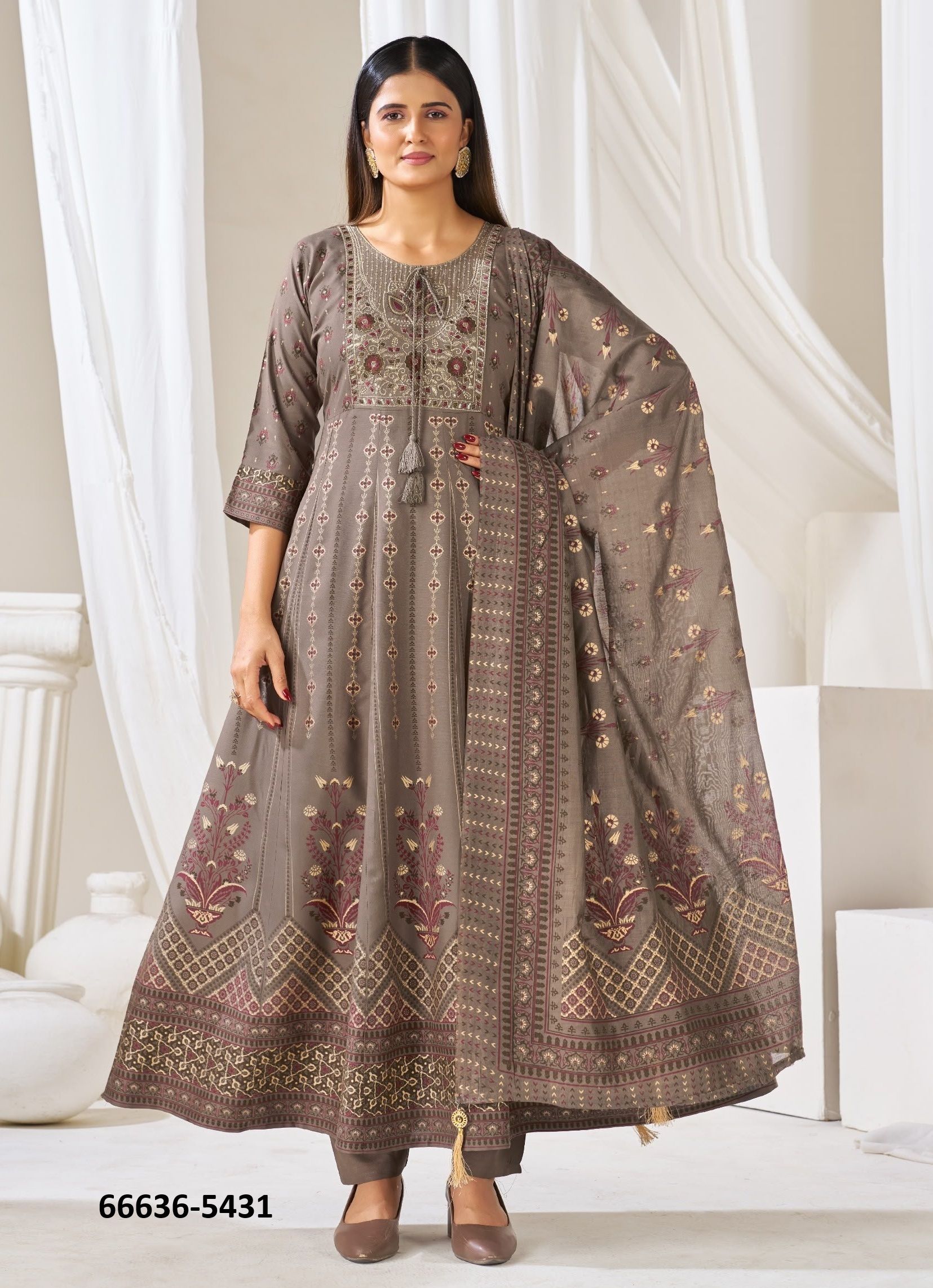 HUMA 5 {PLUS SIZE} - Catalog # 66636 (Set of 30 SIZE-SETS [Readymade Salwar Suits])