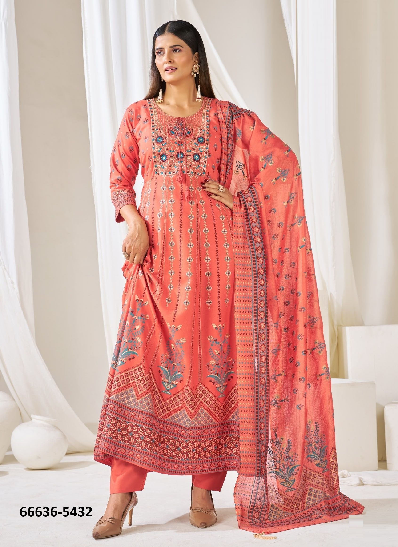 HUMA 5 {PLUS SIZE} - Catalog # 66636 (Set of 30 SIZE-SETS [Readymade Salwar Suits])