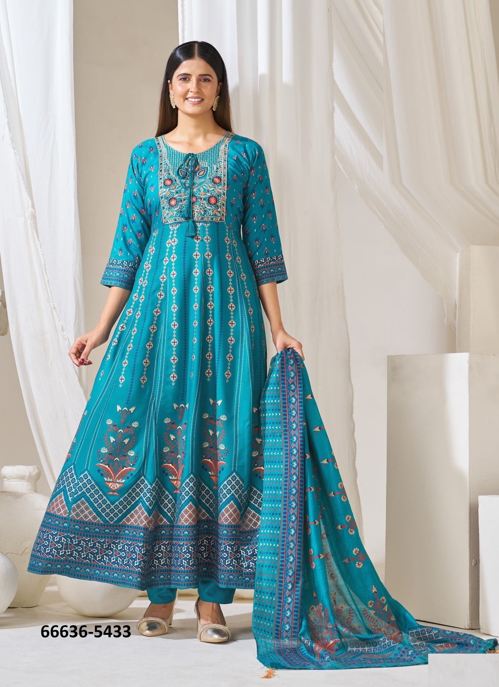 HUMA 5 {PLUS SIZE} - Catalog # 66636 (Set of 30 SIZE-SETS [Readymade Salwar Suits])