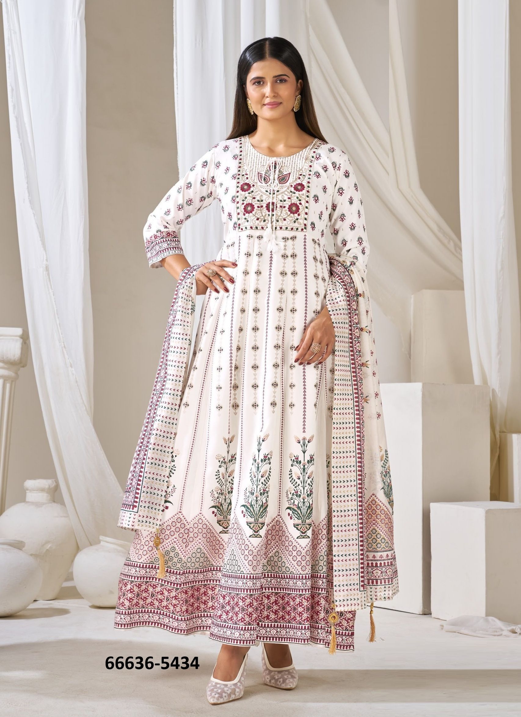HUMA 5 {PLUS SIZE} - Catalog # 66636 (Set of 30 SIZE-SETS [Readymade Salwar Suits])