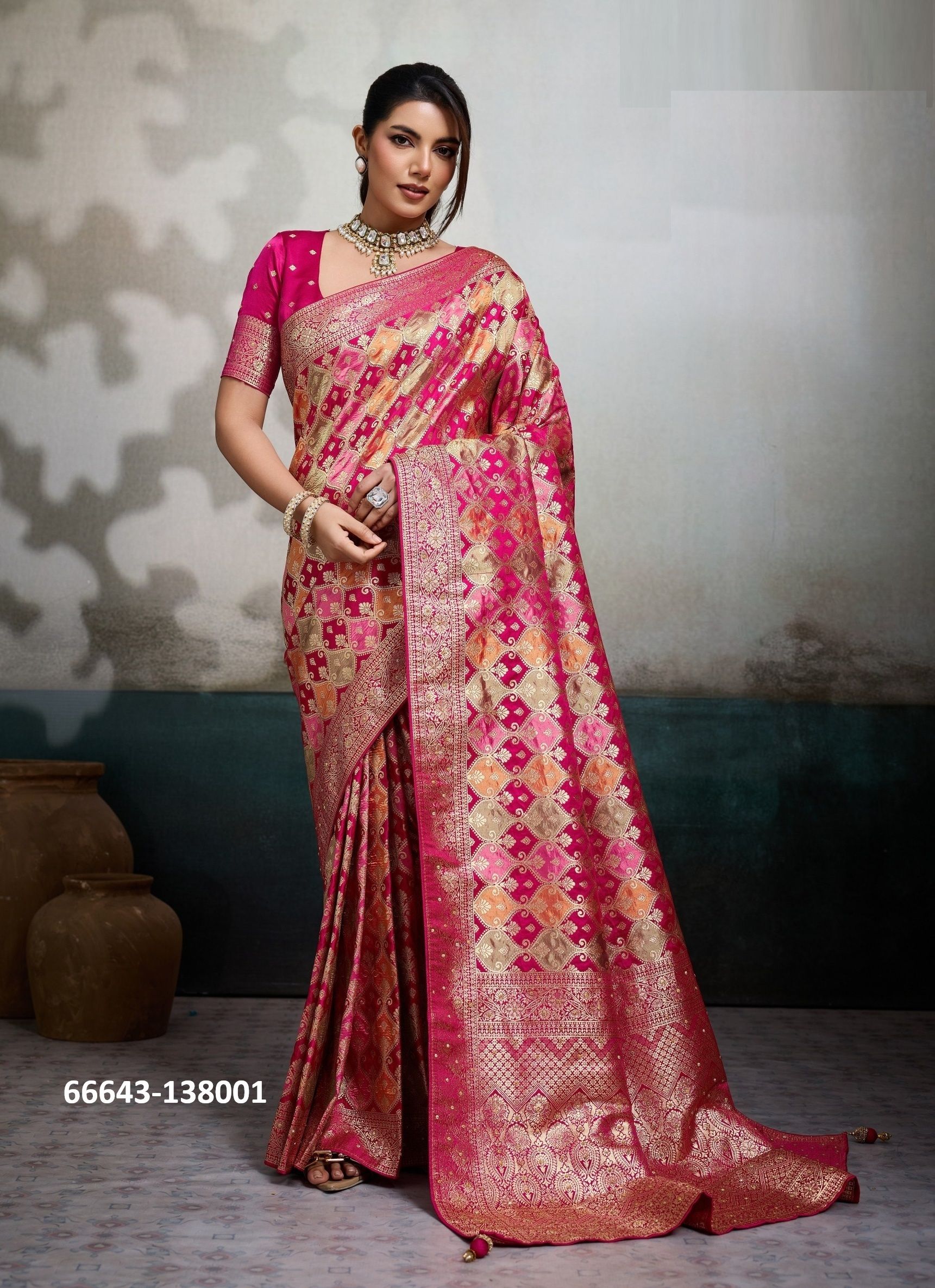 MOSAIC - Catalog # 66643 (Set of 2 Sarees) MOSAIC - Catalog # 66643 (Set of 2 Sarees)