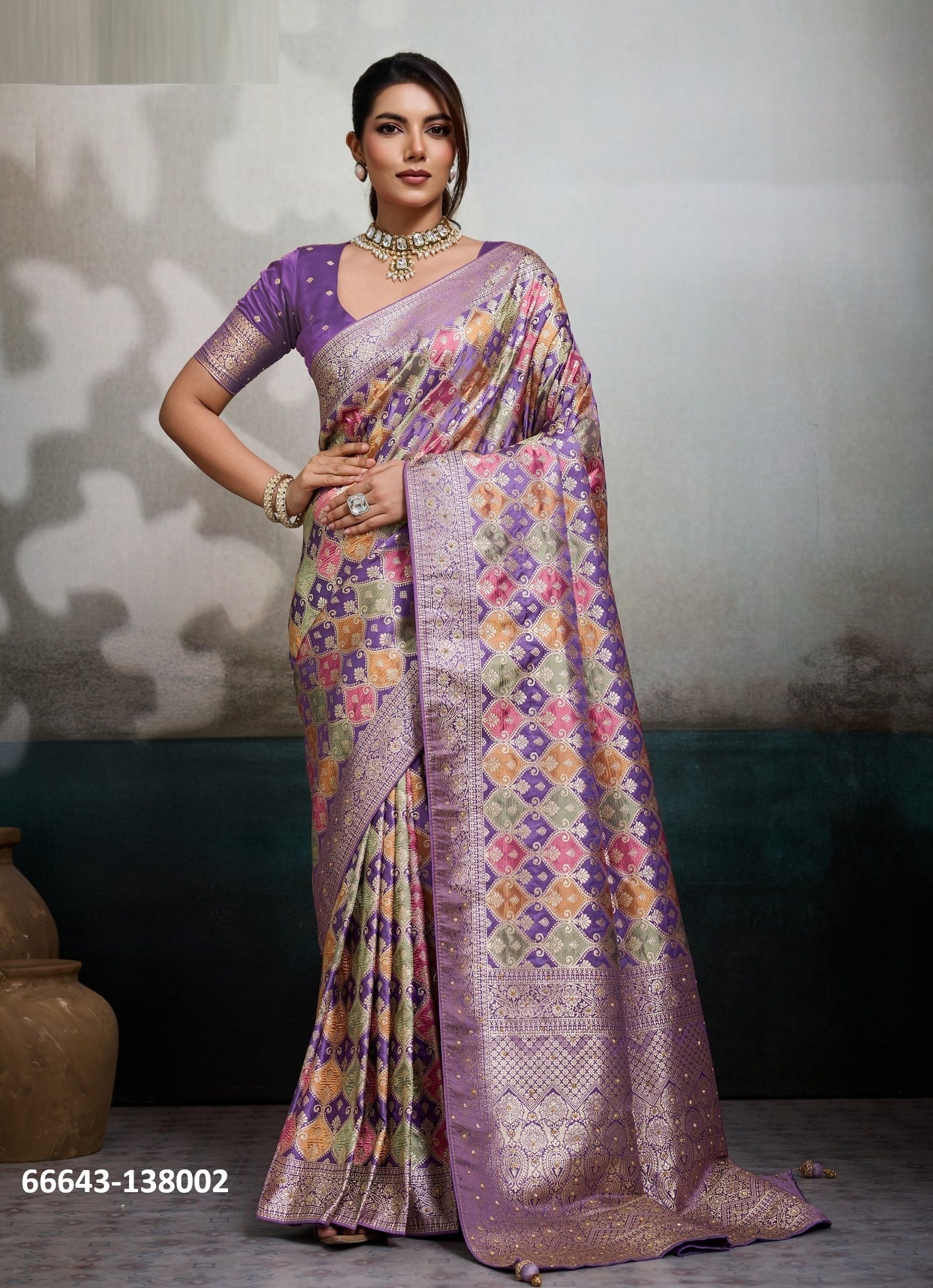 MOSAIC - Catalog # 66643 (Set of 2 Sarees) MOSAIC - Catalog # 66643 (Set of 2 Sarees)