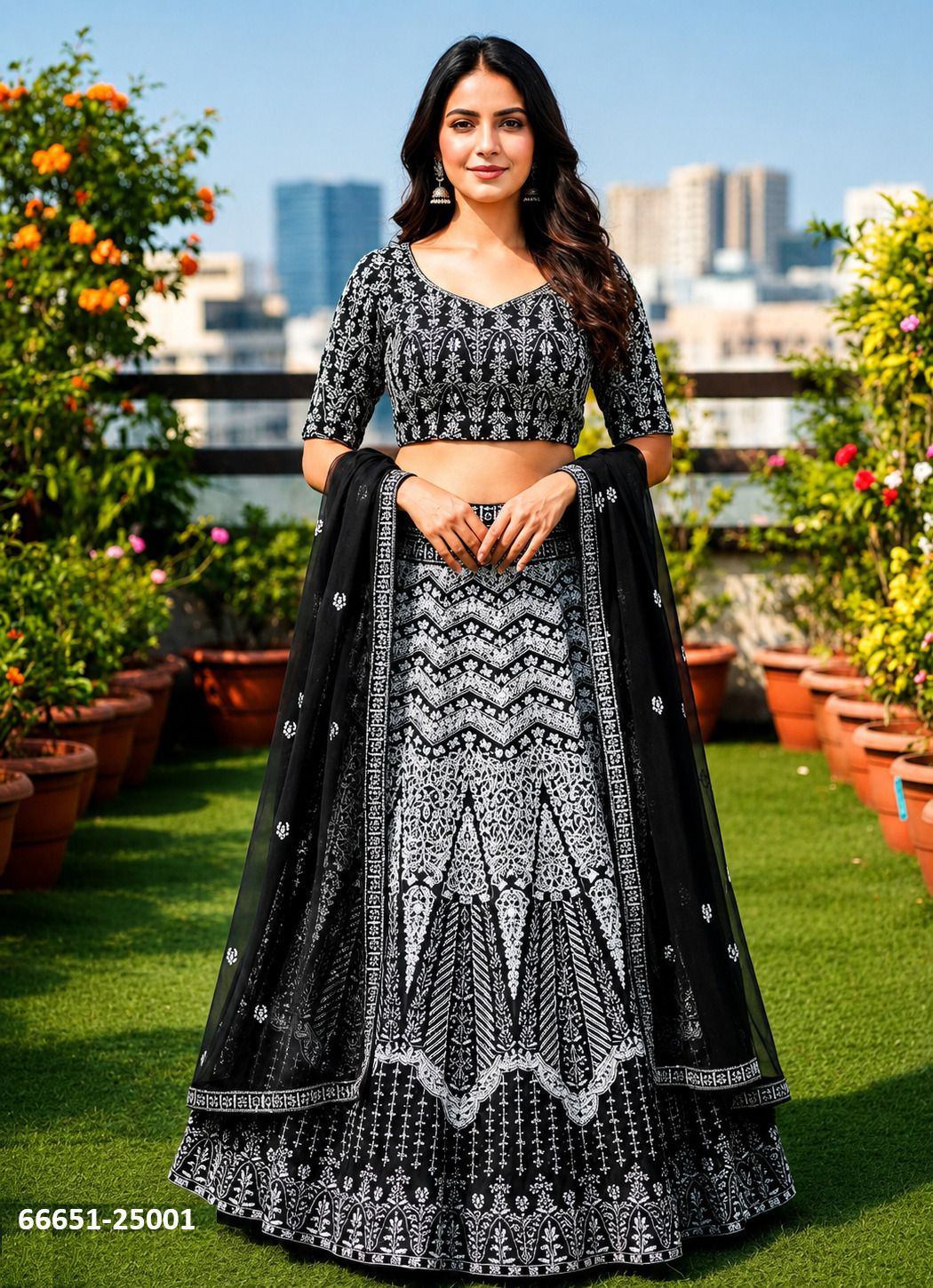ROOH - Catalog # 66651 (Set of 5 Semi-Stitched Lehengas) ROOH - Catalog # 66651 (Set of 5 Semi-Stitched Lehengas)
