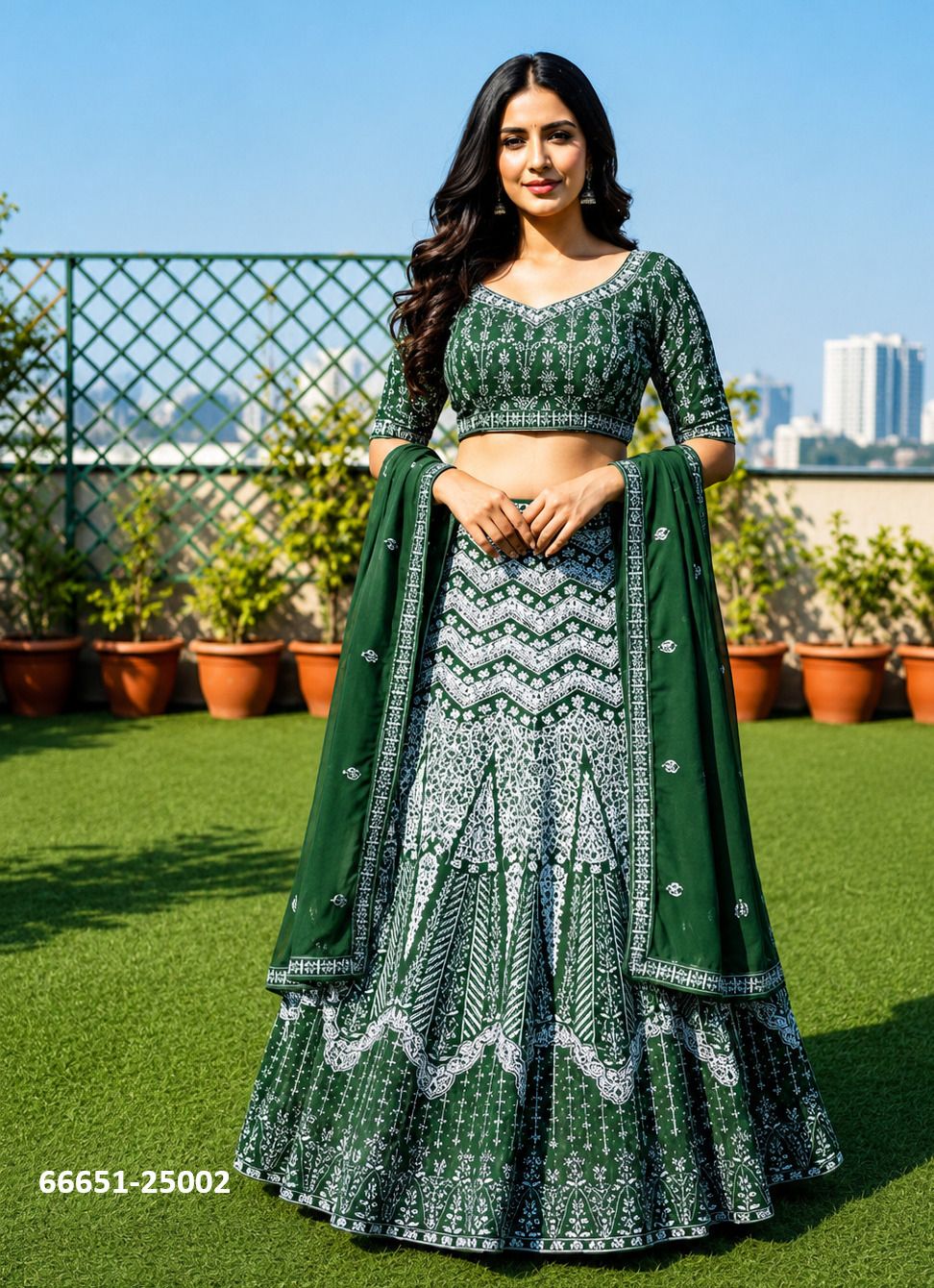 ROOH - Catalog # 66651 (Set of 5 Semi-Stitched Lehengas) ROOH - Catalog # 66651 (Set of 5 Semi-Stitched Lehengas)