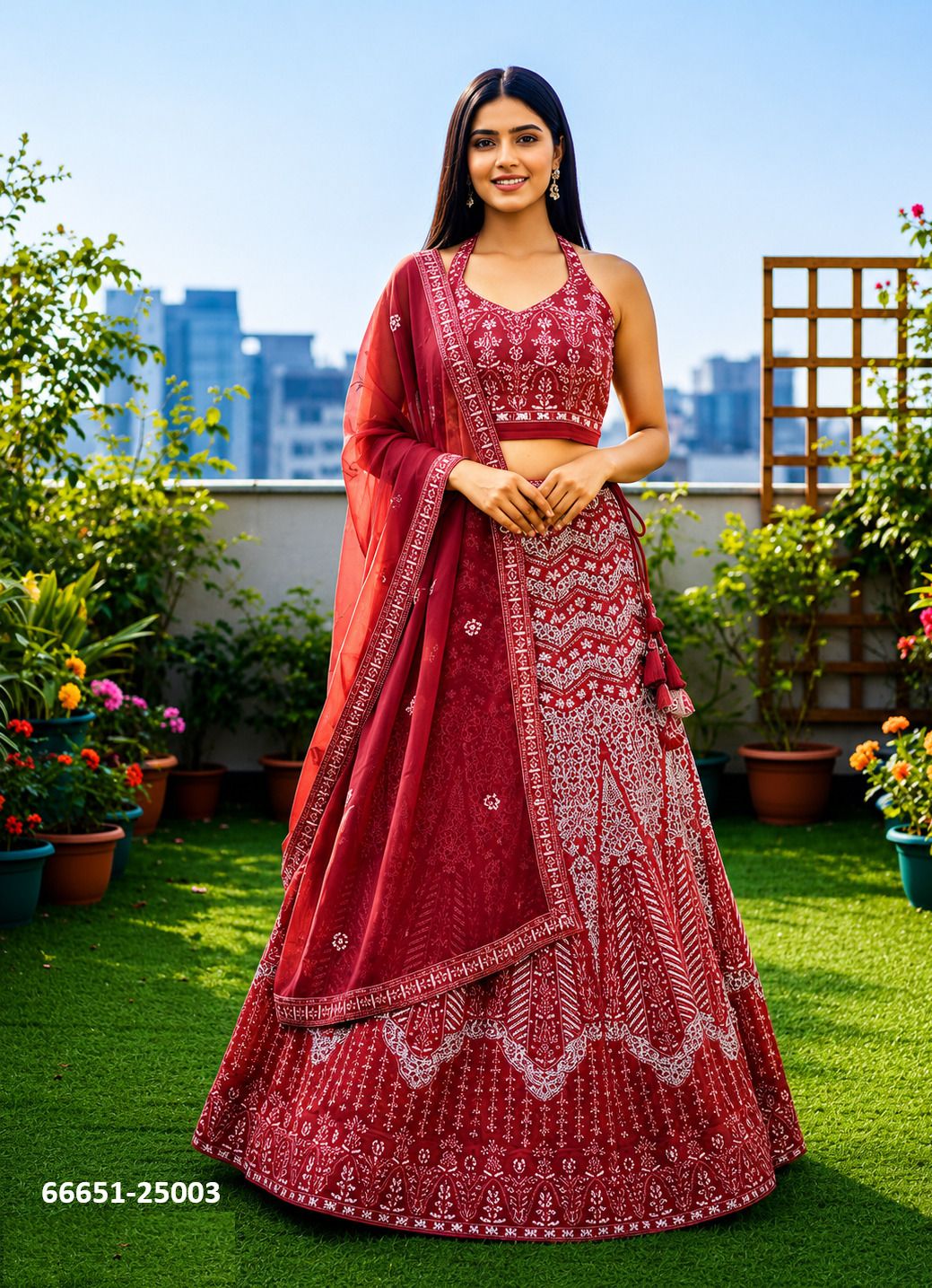 ROOH - Catalog # 66651 (Set of 5 Semi-Stitched Lehengas) ROOH - Catalog # 66651 (Set of 5 Semi-Stitched Lehengas)