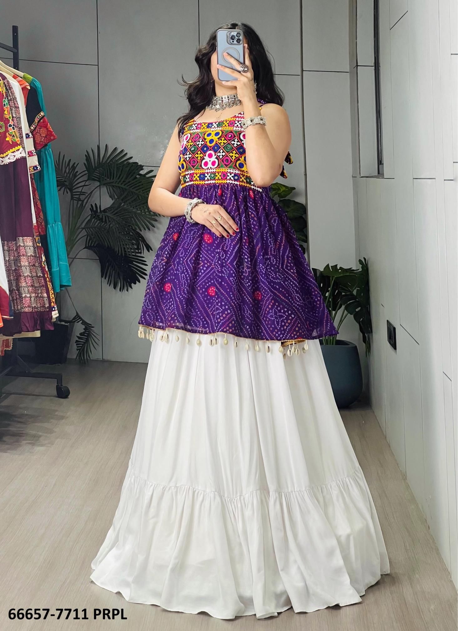 VARNIKA 7711 - Catalog # 66657 (Set of 4 Readymade Lehengas)