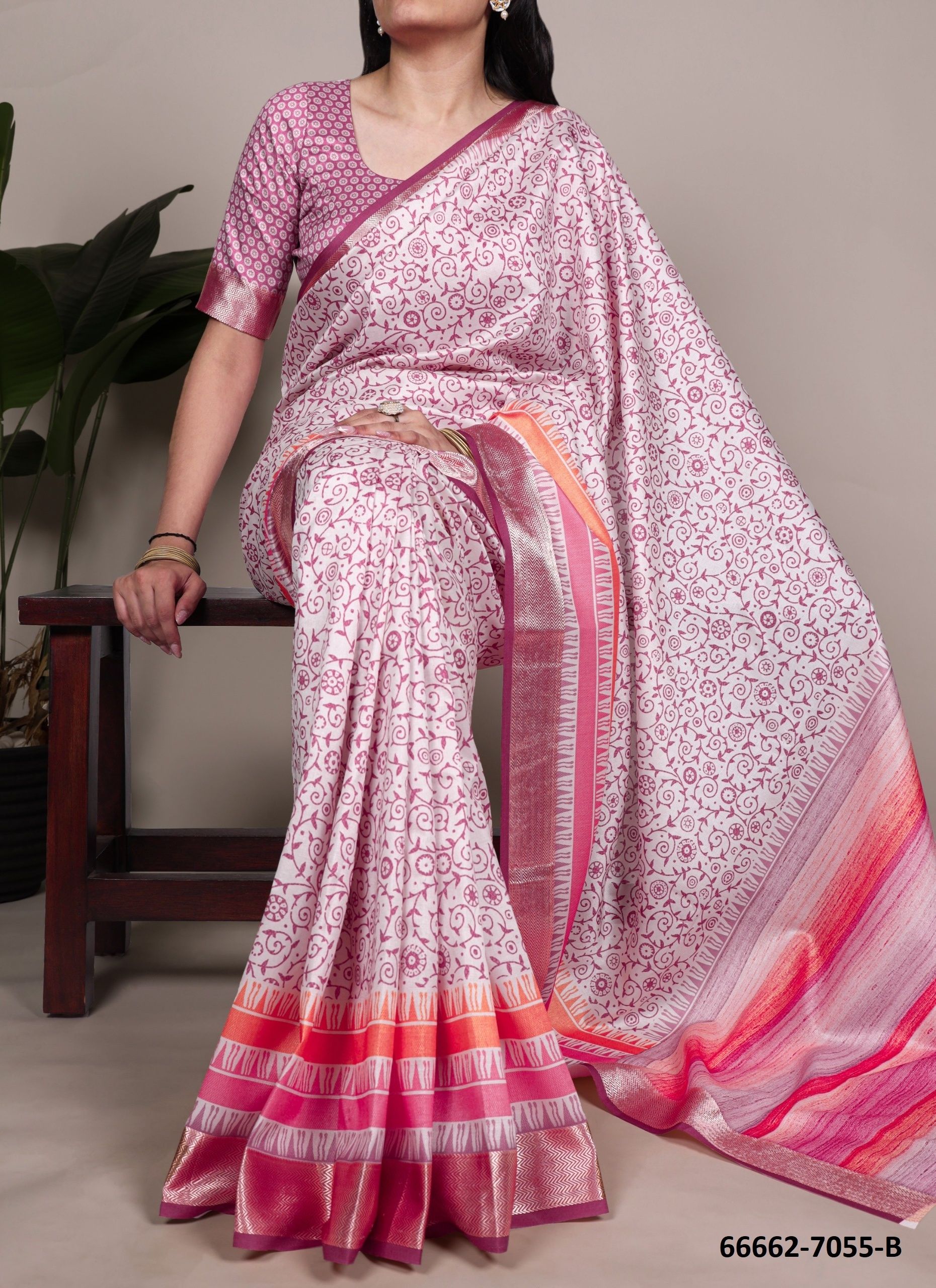 SERIES 7055 - Catalog # 66662 (Set of 3 Sarees)