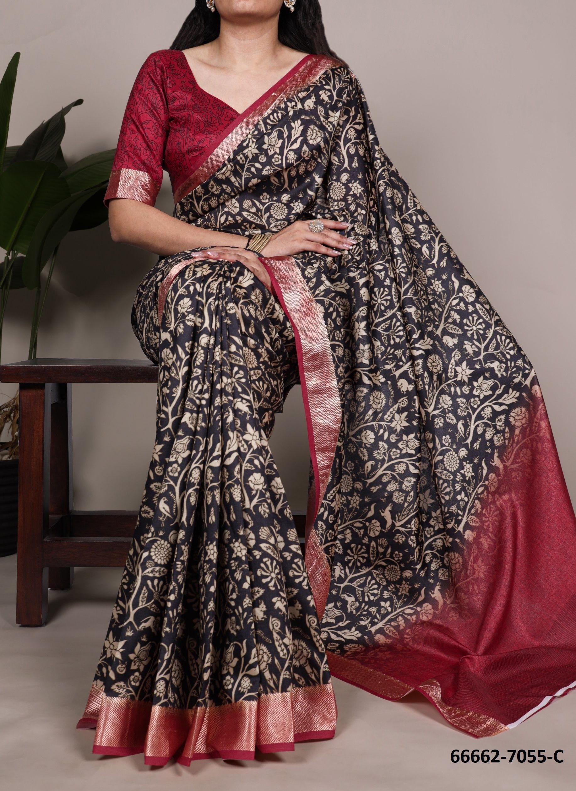 SERIES 7055 - Catalog # 66662 (Set of 3 Sarees)