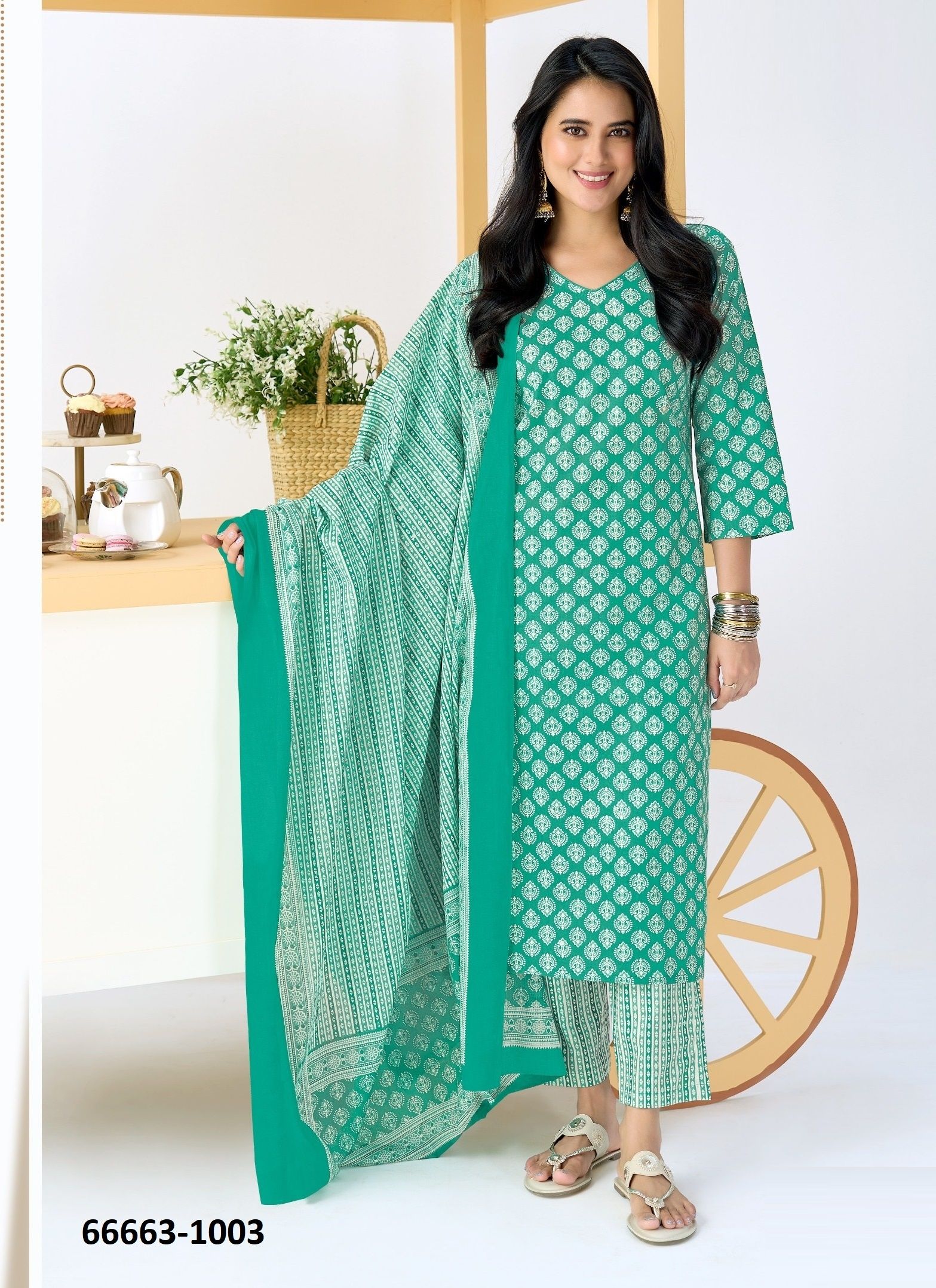 SUMMER COOL 1 - Catalog # 66663 (Set of 10 Readymade Salwar Suits)