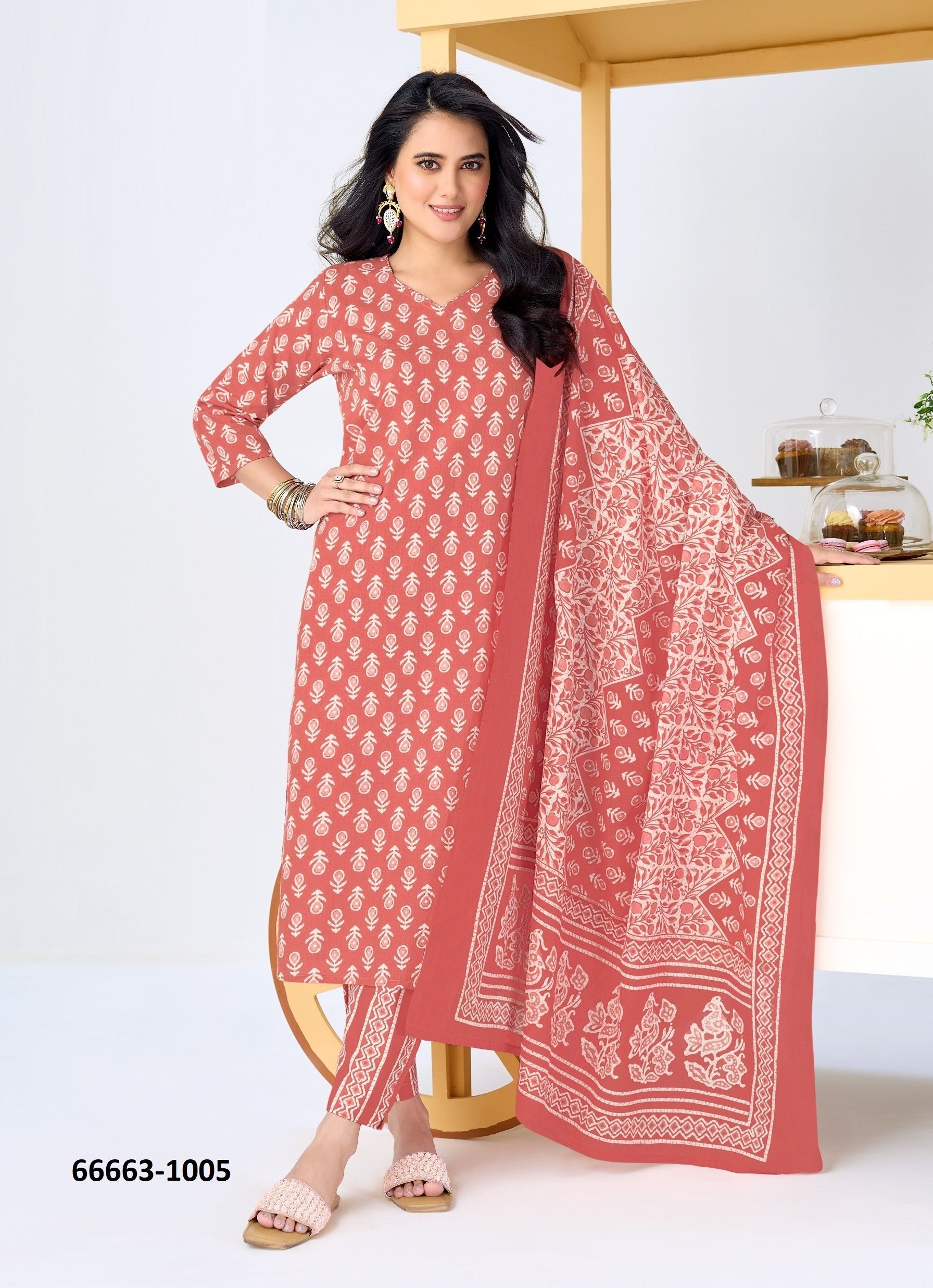 SUMMER COOL 1 - Catalog # 66663 (Set of 10 Readymade Salwar Suits)