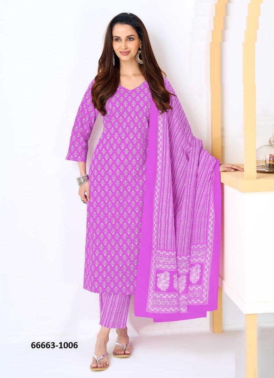 SUMMER COOL 1 - Catalog # 66663 (Set of 10 Readymade Salwar Suits)
