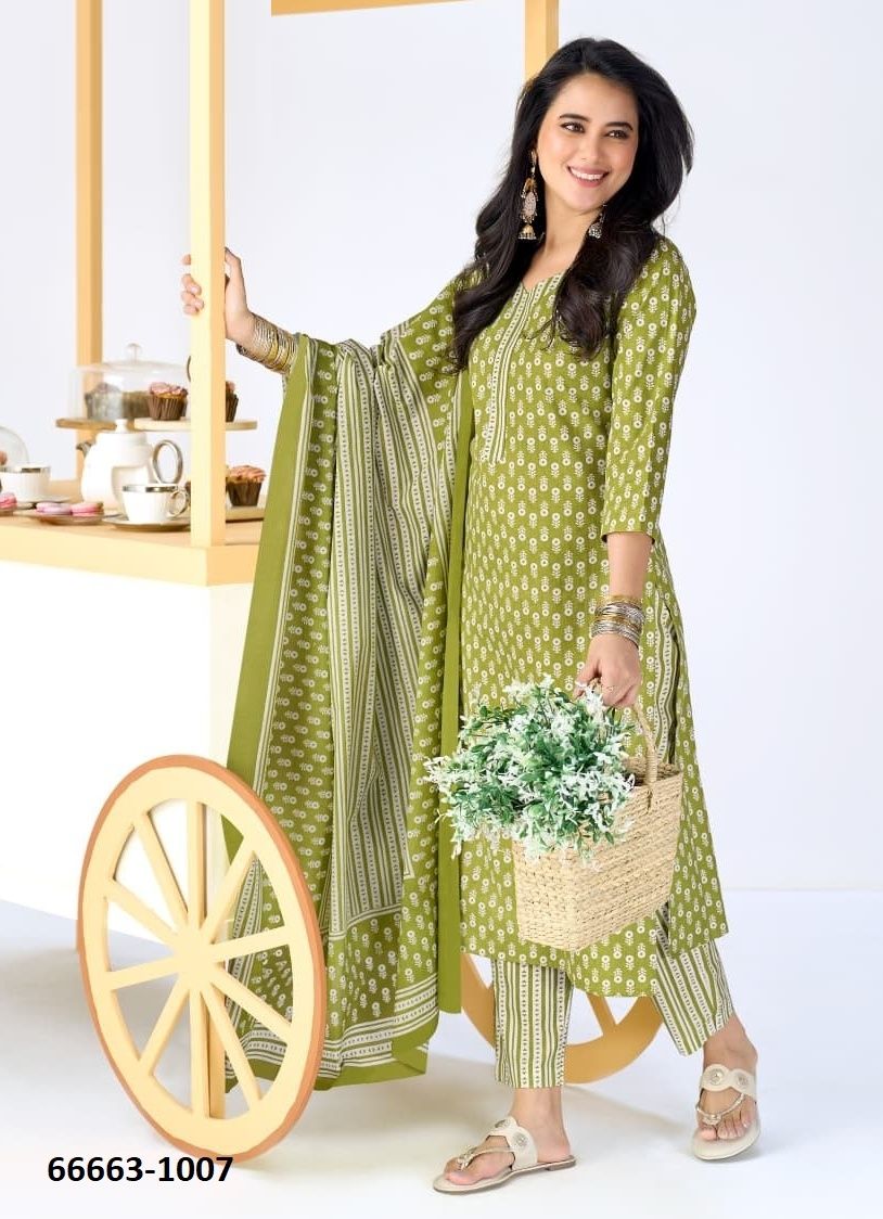 SUMMER COOL 1 - Catalog # 66663 (Set of 10 Readymade Salwar Suits)