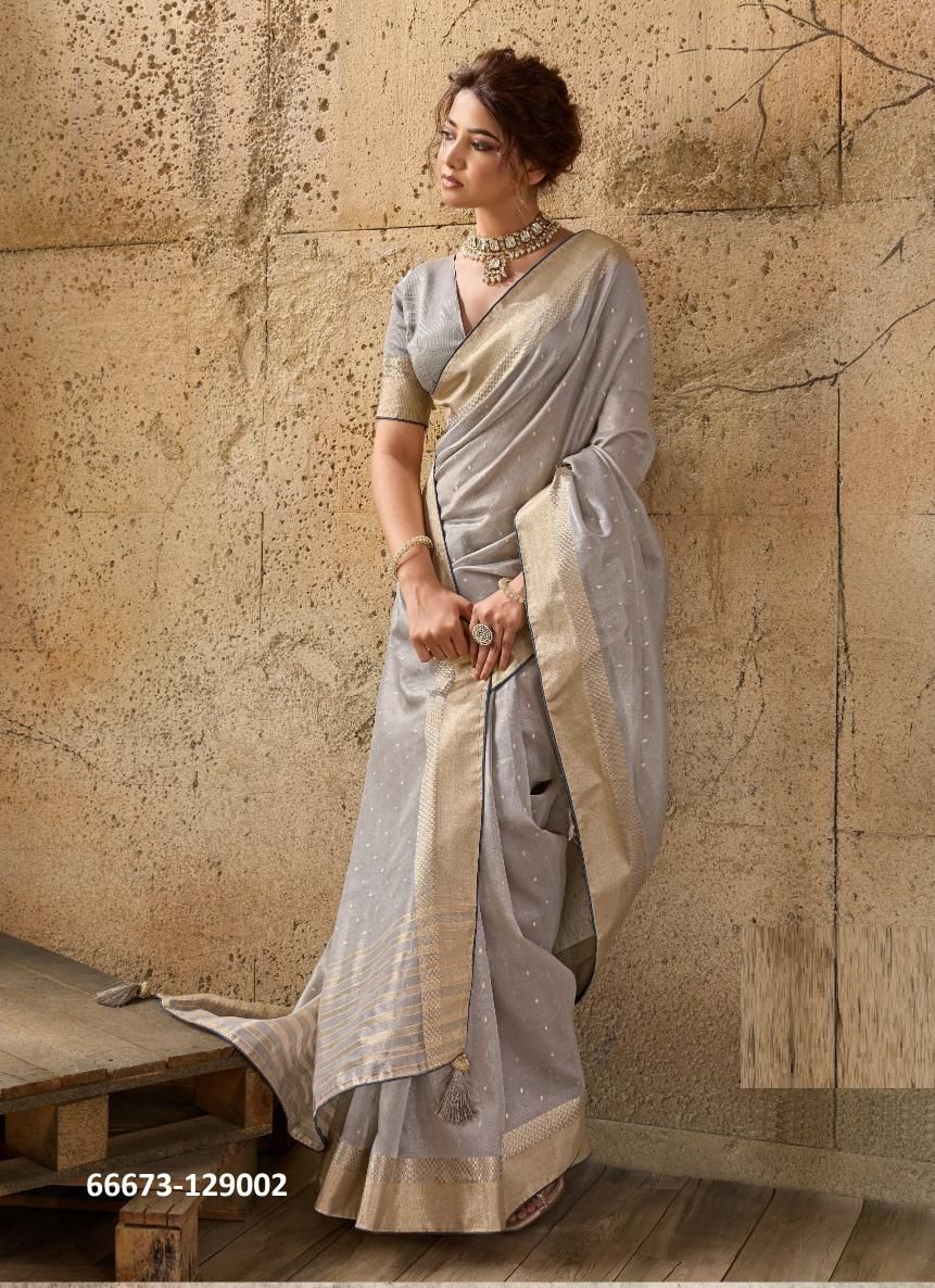 AMBER SHINE - Catalog # 66673 (Set of 5 Sarees)