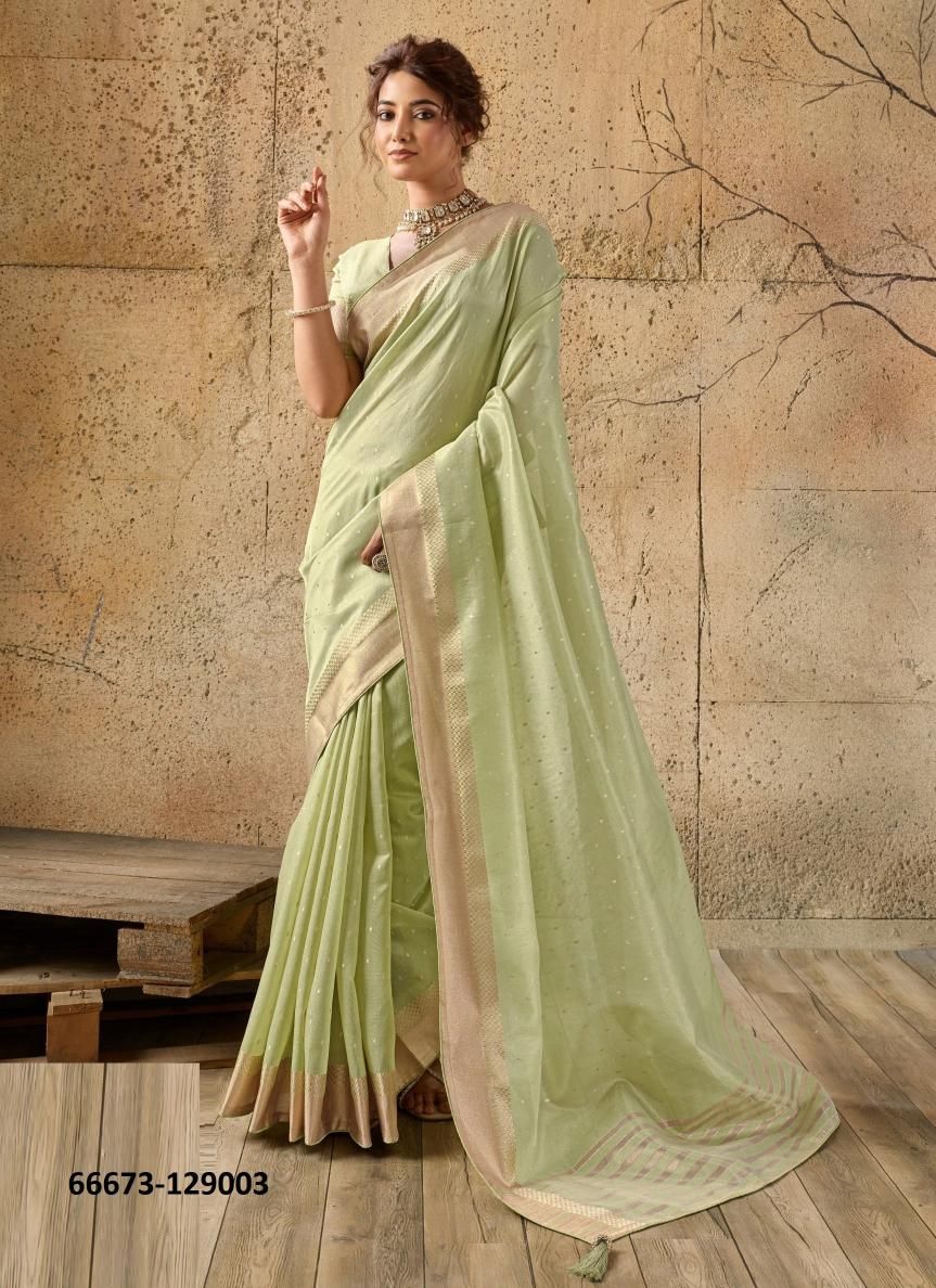 AMBER SHINE - Catalog # 66673 (Set of 5 Sarees)