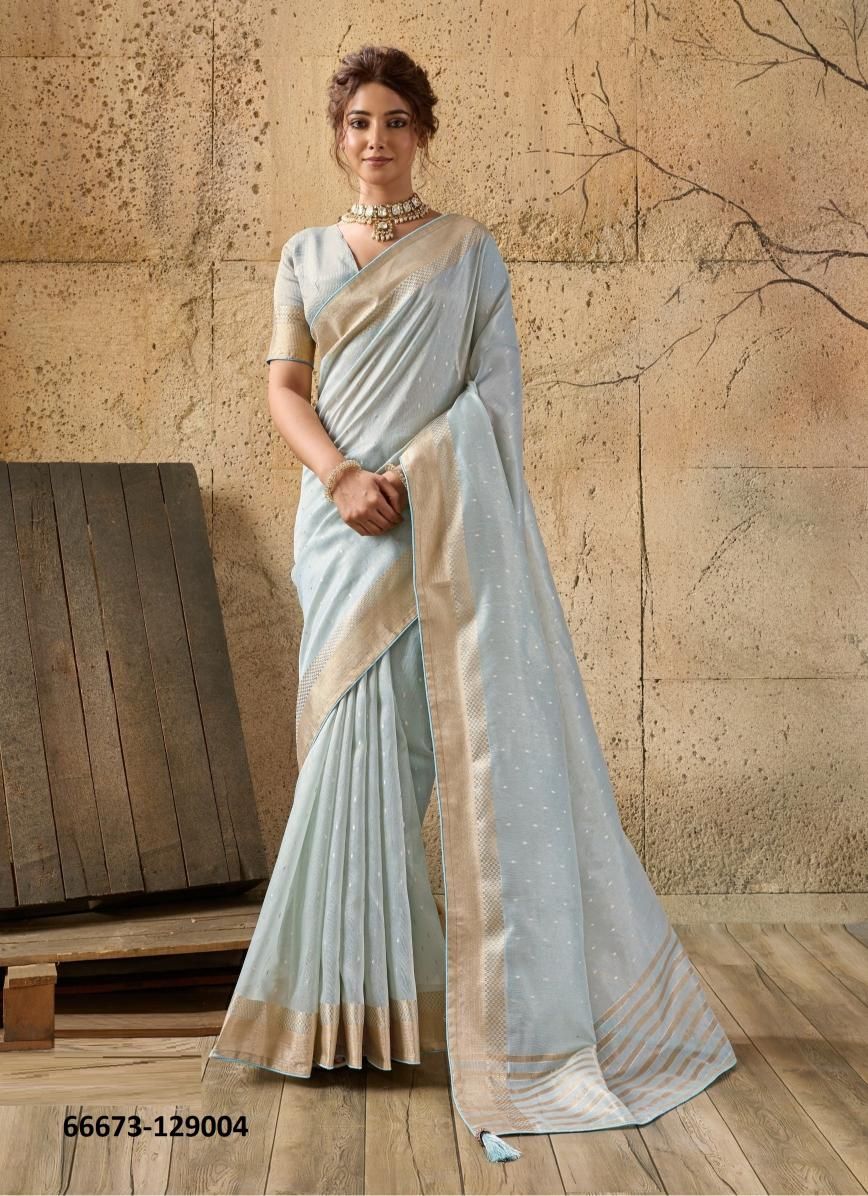 AMBER SHINE - Catalog # 66673 (Set of 5 Sarees)