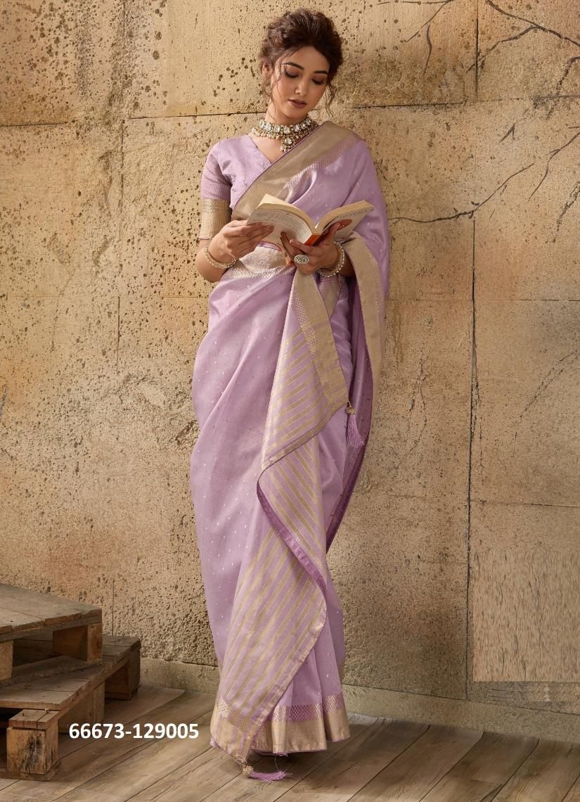 AMBER SHINE - Catalog # 66673 (Set of 5 Sarees)