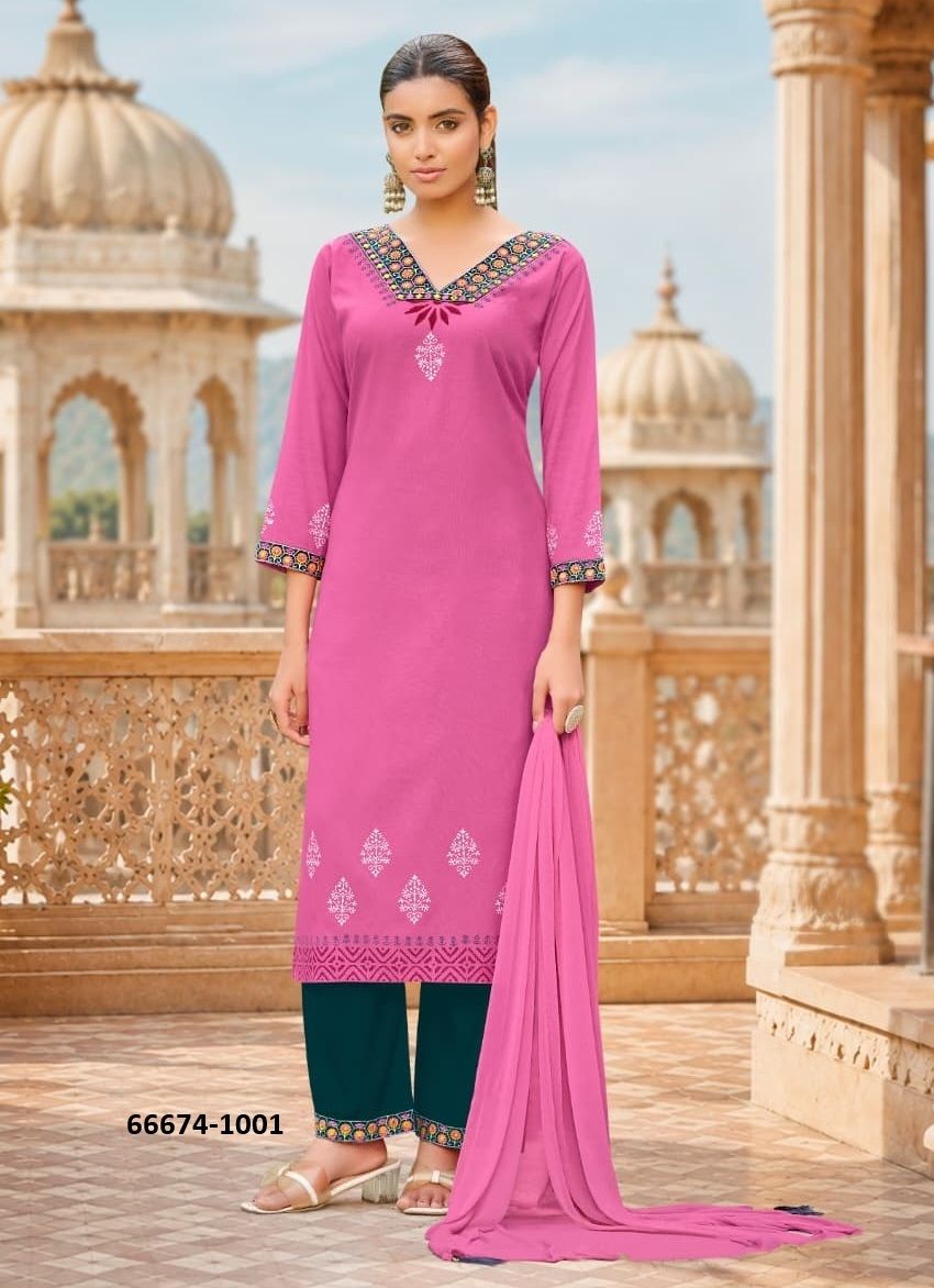 NOOR - Catalog # 66674 (Set of 6 Readymade Salwar Suits) NOOR - Catalog # 66674 (Set of 6 Readymade Salwar Suits)