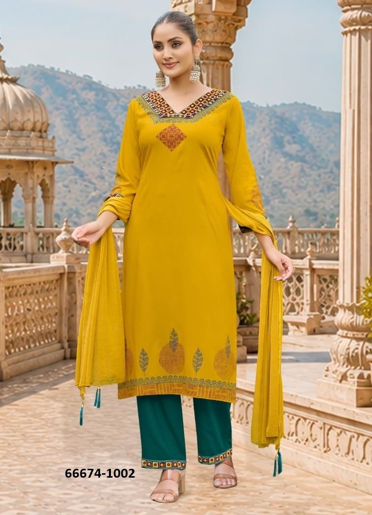 NOOR - Catalog # 66674 (Set of 6 Readymade Salwar Suits) NOOR - Catalog # 66674 (Set of 6 Readymade Salwar Suits)