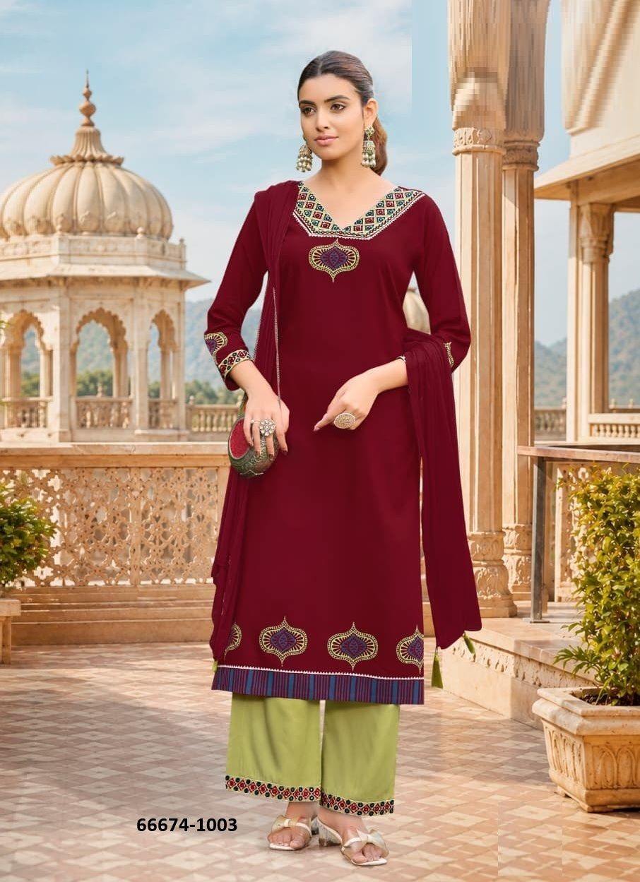 NOOR - Catalog # 66674 (Set of 6 Readymade Salwar Suits) NOOR - Catalog # 66674 (Set of 6 Readymade Salwar Suits)