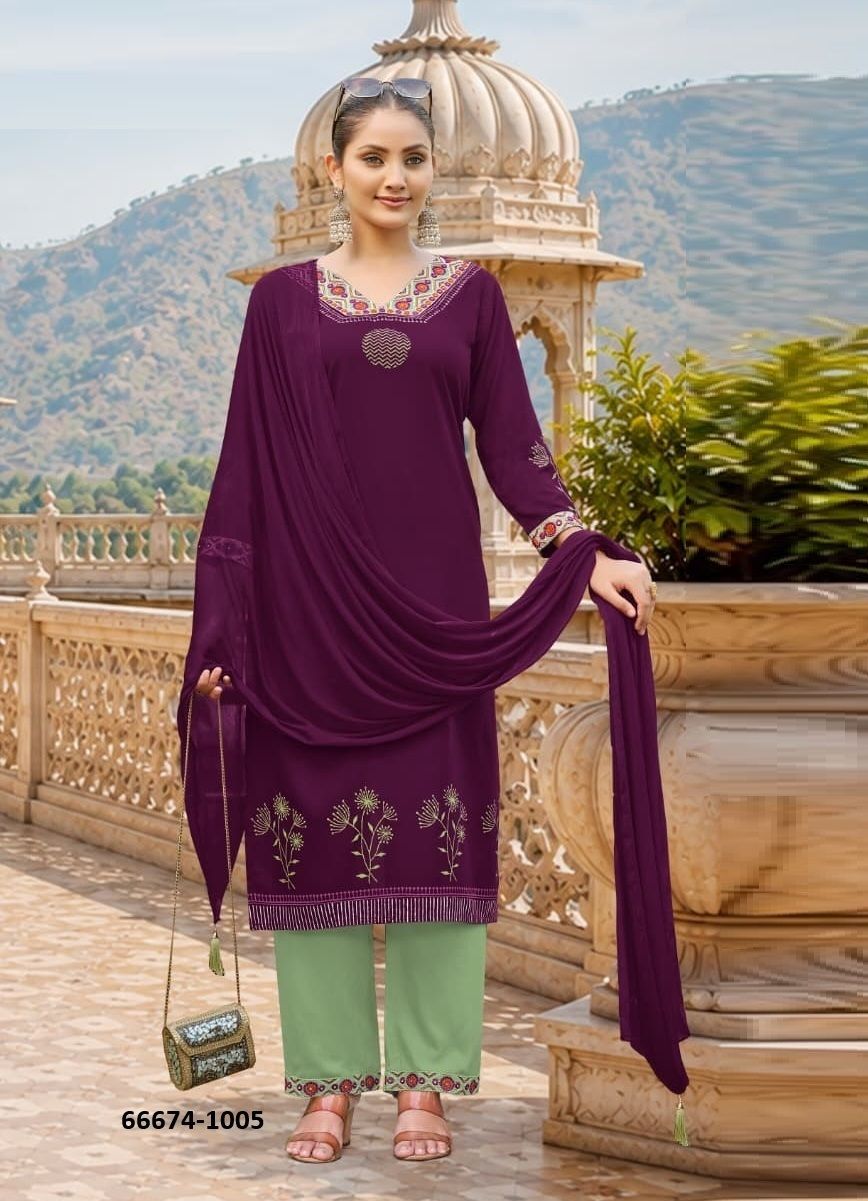 NOOR - Catalog # 66674 (Set of 6 Readymade Salwar Suits) NOOR - Catalog # 66674 (Set of 6 Readymade Salwar Suits)