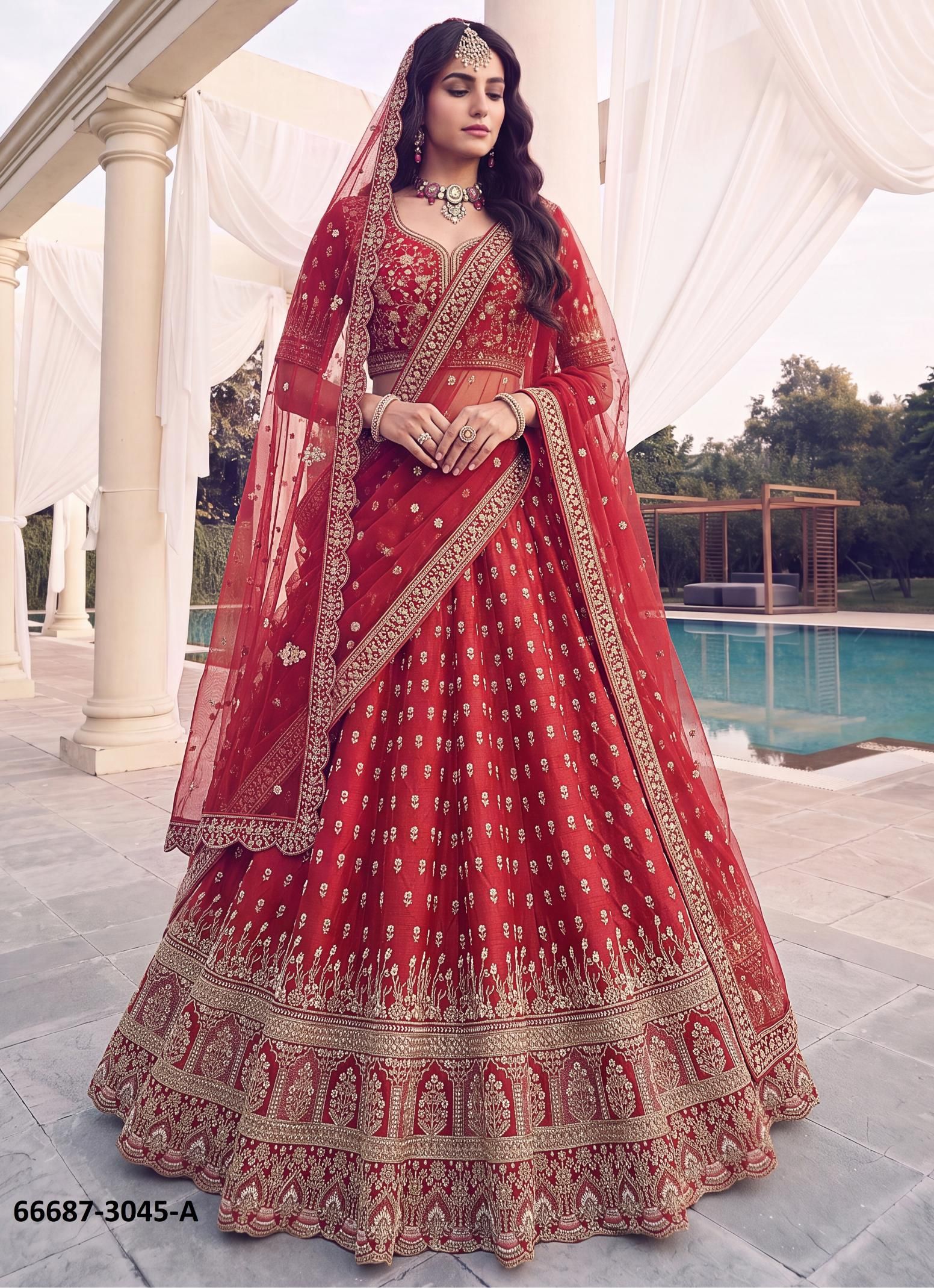 SERIES 3042-3071 - Catalog # 66687 (Set of 18 Semi-Stitched Lehengas)