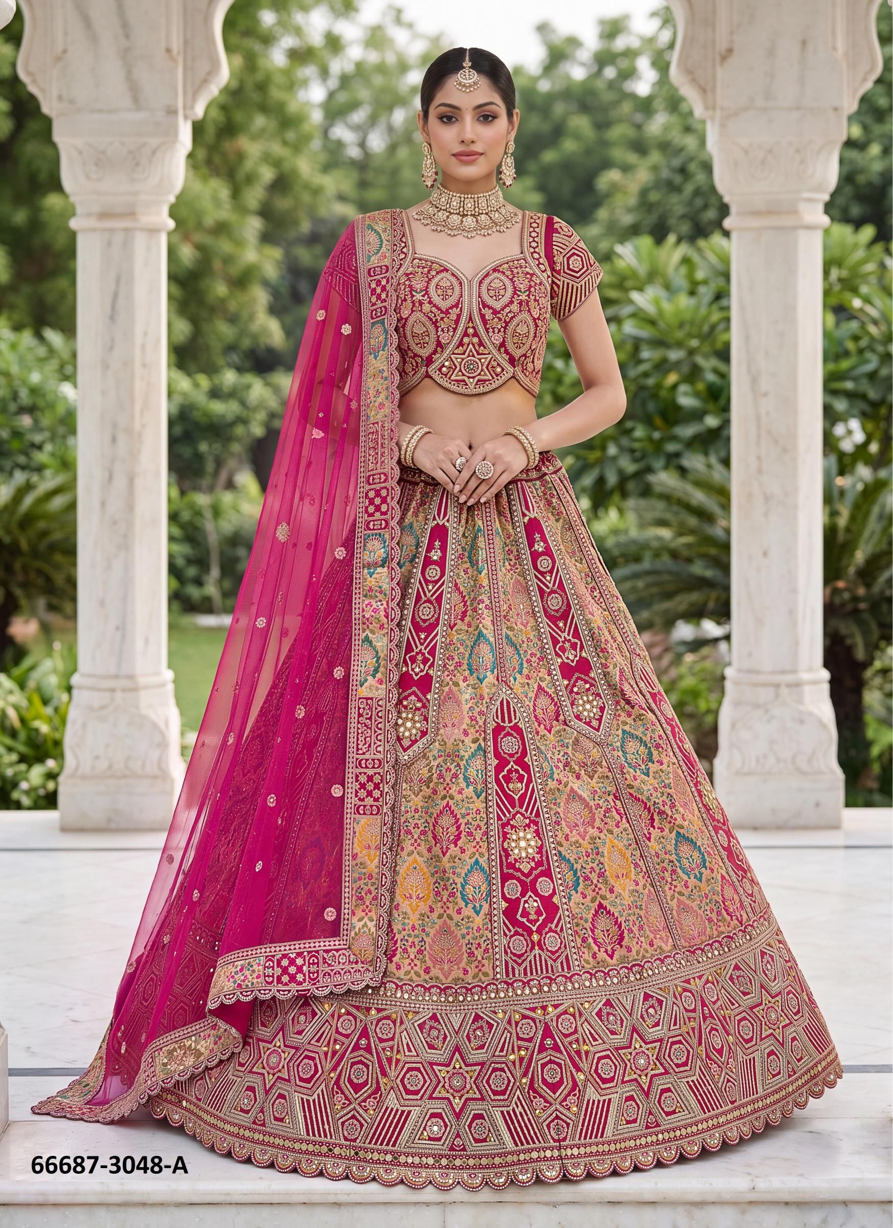 SERIES 3042-3071 - Catalog # 66687 (Set of 18 Semi-Stitched Lehengas)