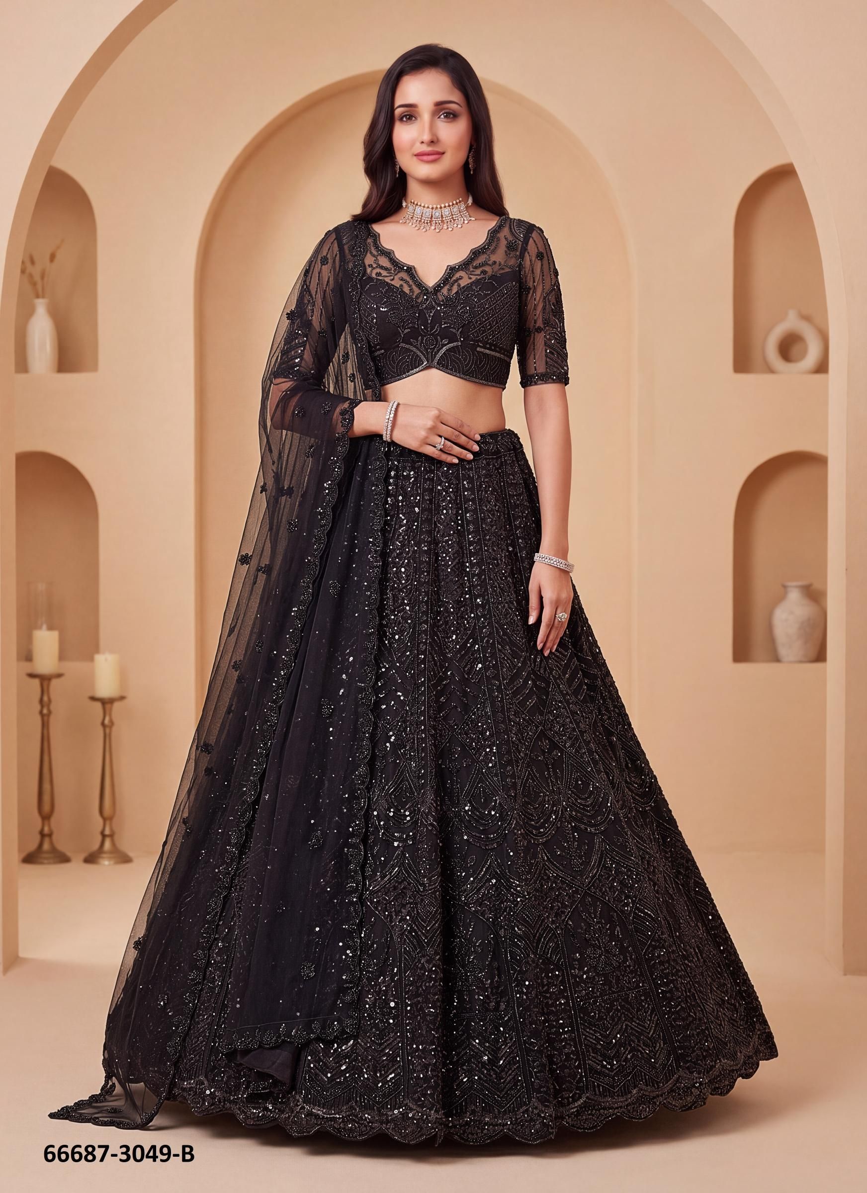 SERIES 3042-3071 - Catalog # 66687 (Set of 18 Semi-Stitched Lehengas)