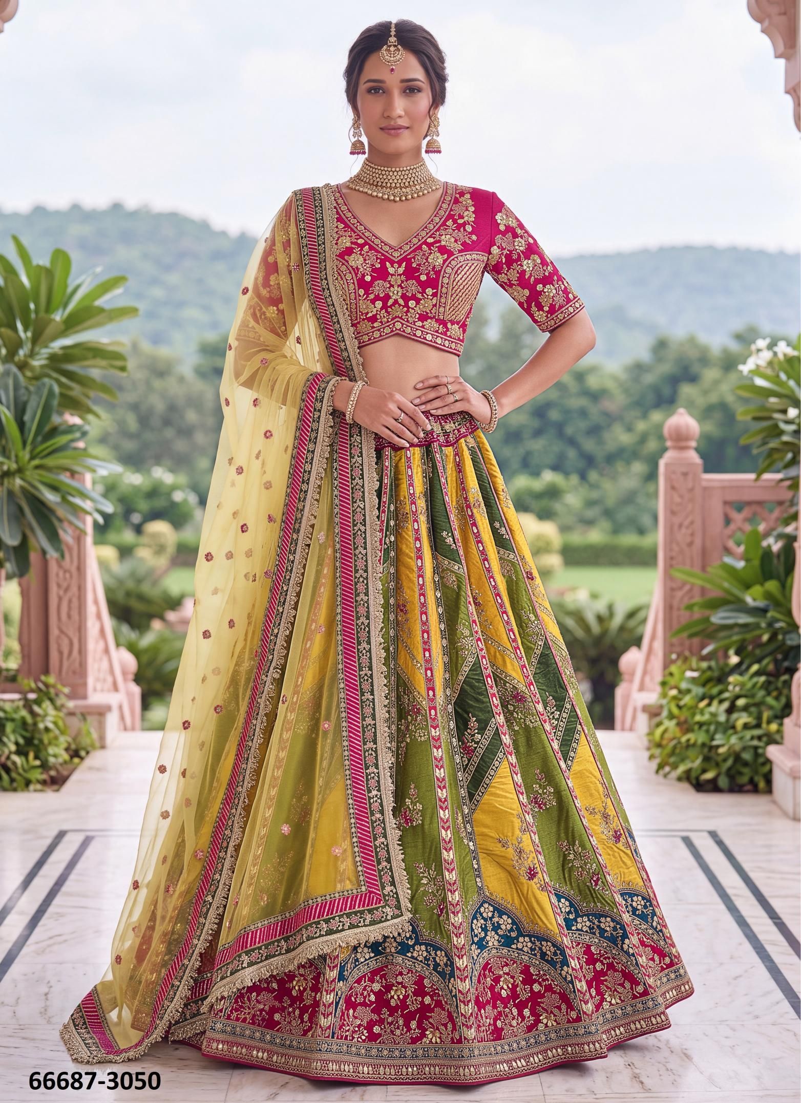SERIES 3042-3071 - Catalog # 66687 (Set of 18 Semi-Stitched Lehengas)