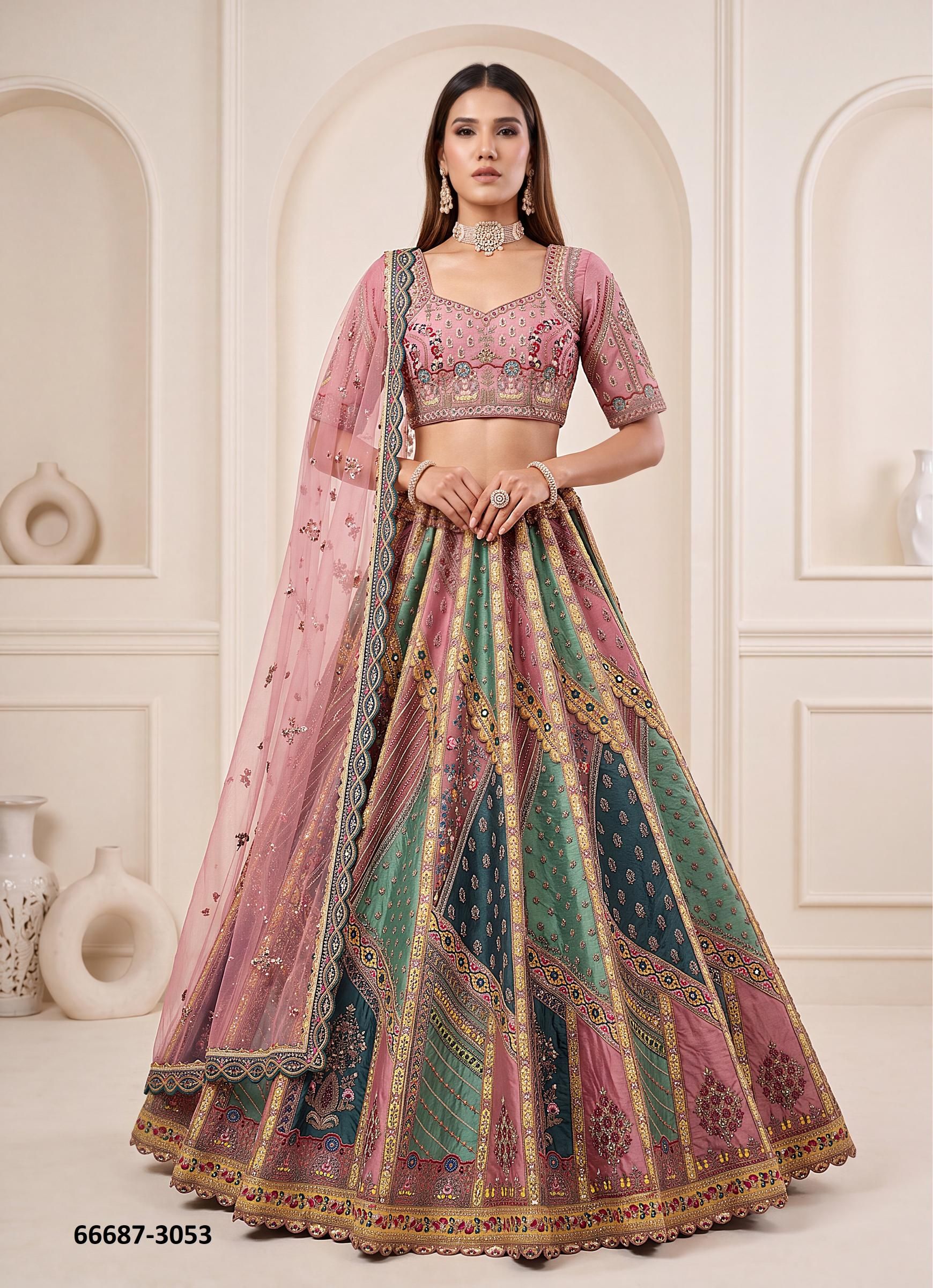 SERIES 3042-3071 - Catalog # 66687 (Set of 18 Semi-Stitched Lehengas)