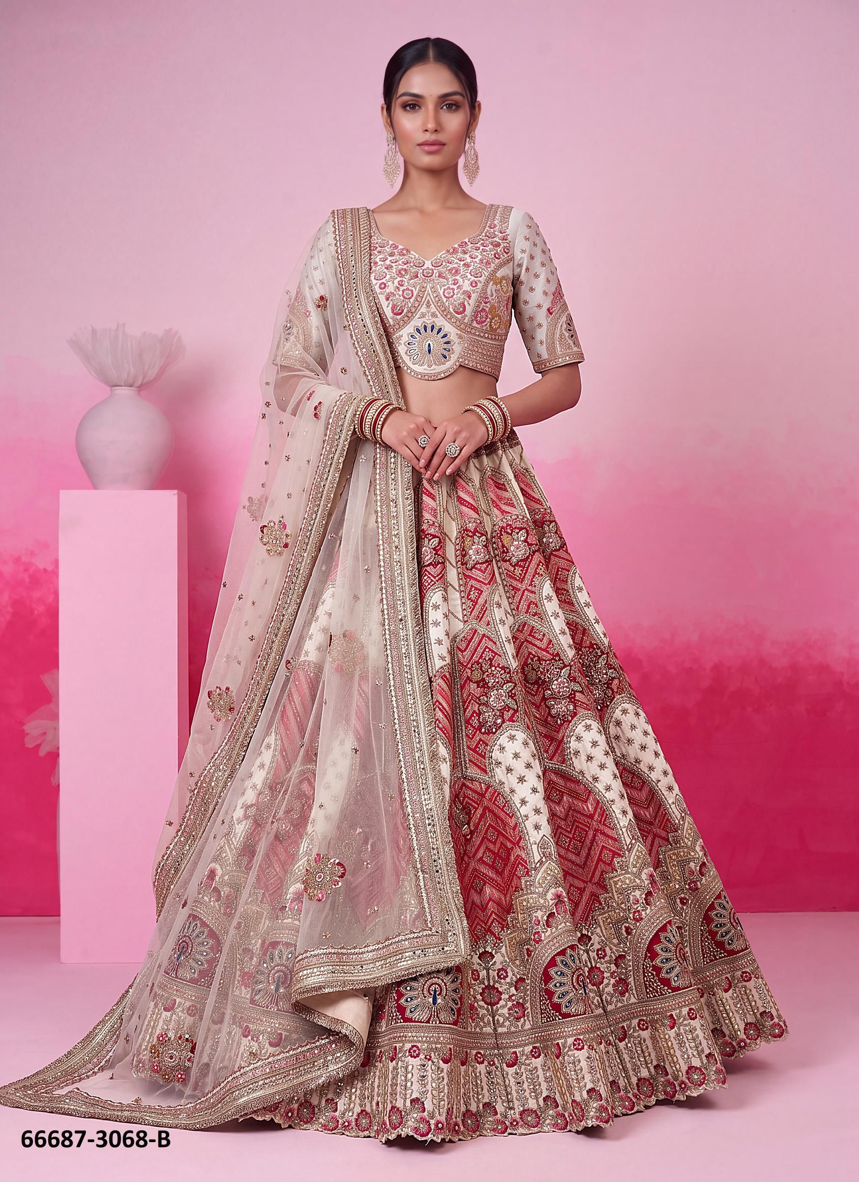 SERIES 3042-3071 - Catalog # 66687 (Set of 18 Semi-Stitched Lehengas)