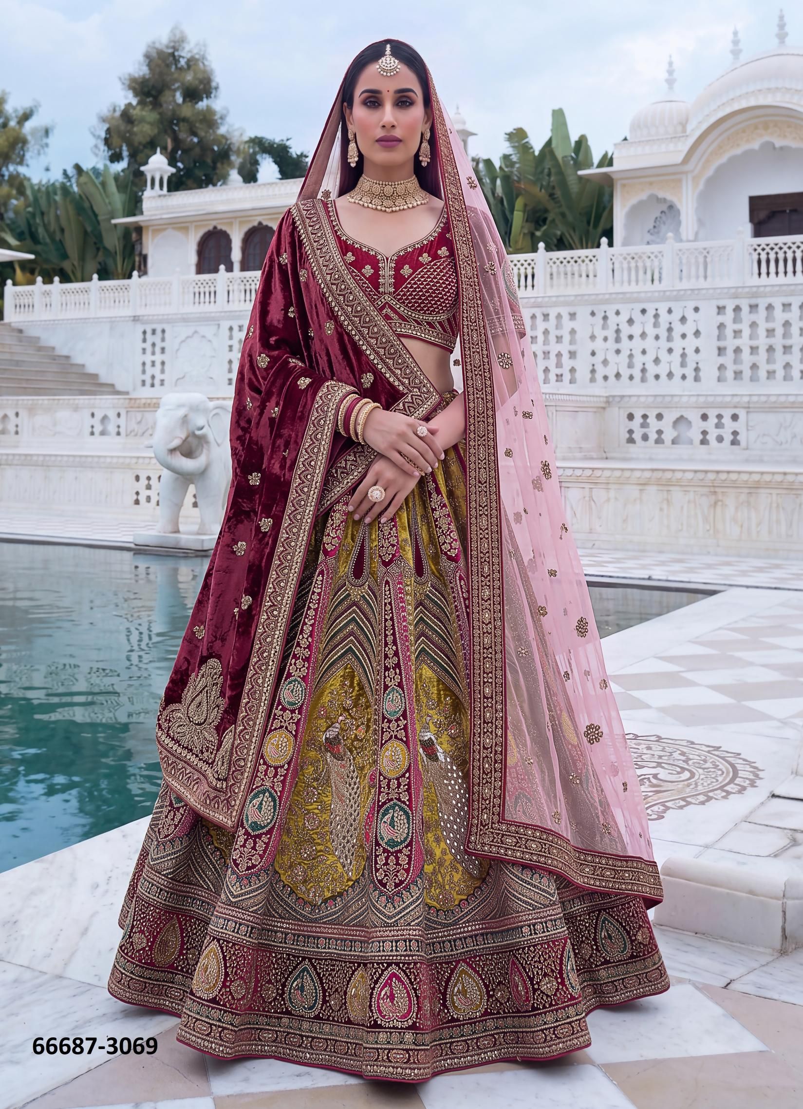 SERIES 3042-3071 - Catalog # 66687 (Set of 18 Semi-Stitched Lehengas)