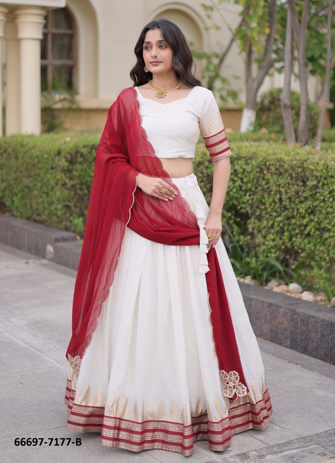 DESIGN 7177 - Catalog # 66697 (Set of 3 Semi-Stitched Lehengas) DESIGN 7177 - Catalog # 66697 (Set of 3 Semi-Stitched Lehengas)