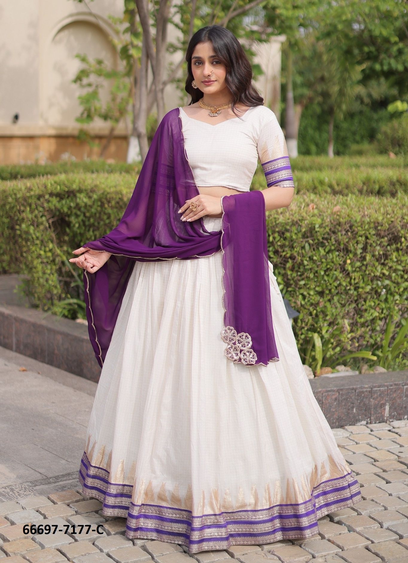 DESIGN 7177 - Catalog # 66697 (Set of 3 Semi-Stitched Lehengas) DESIGN 7177 - Catalog # 66697 (Set of 3 Semi-Stitched Lehengas)